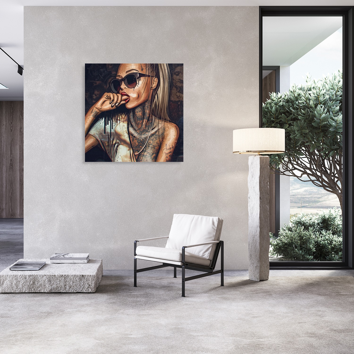 Affengeilebilder Leinwandbild "Sexy Tattoo Girl auf Keilrahmen gespannt" 1 Stk. tlg. Kunstdruck Wandbild Bild in verschiedenen Formaten