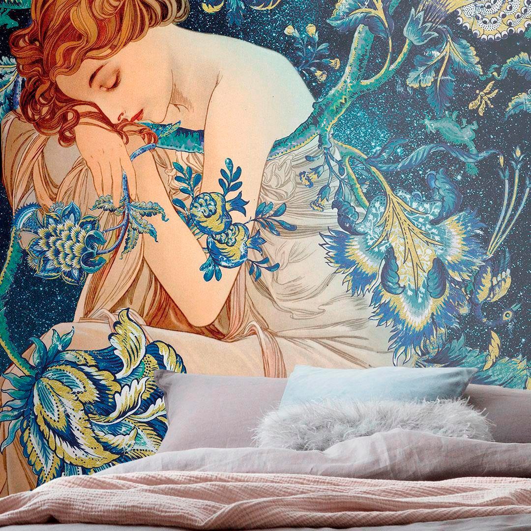 Komar Vliestapete »Digitaldruck Vlies - Femme d'Or - Grösse 200 x 280 cm«, bedruckt, Wohnzimmer, Schlafzimmer