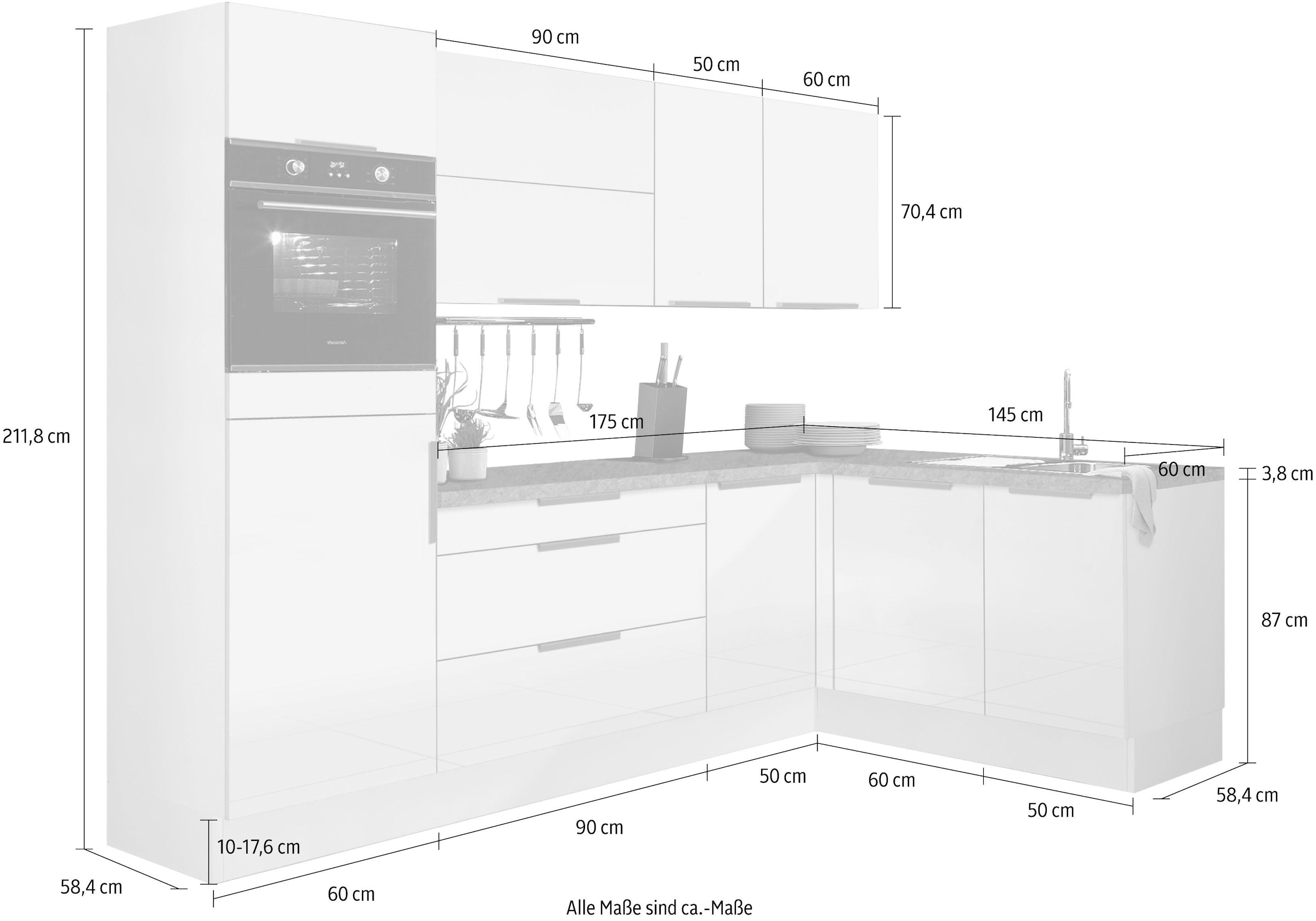 OPTIFIT Winkelküche »Tara«, mit Vollauszug und Soft-Close-Funktion, Stellbreite 265 x 175 cm