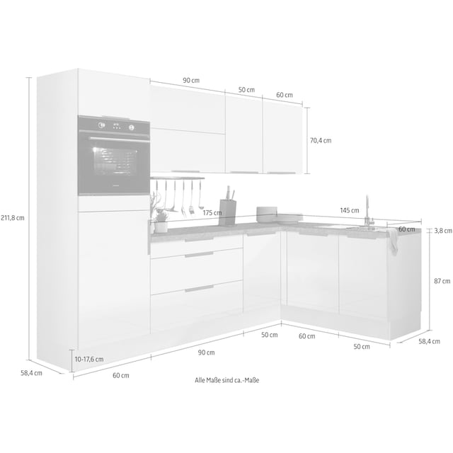 ❤ OPTIFIT Winkelküche »Tara«, mit Vollauszug und Soft-Close-Funktion,  Stellbreite 265 x 175 cm kaufen im Jelmoli-Online Shop