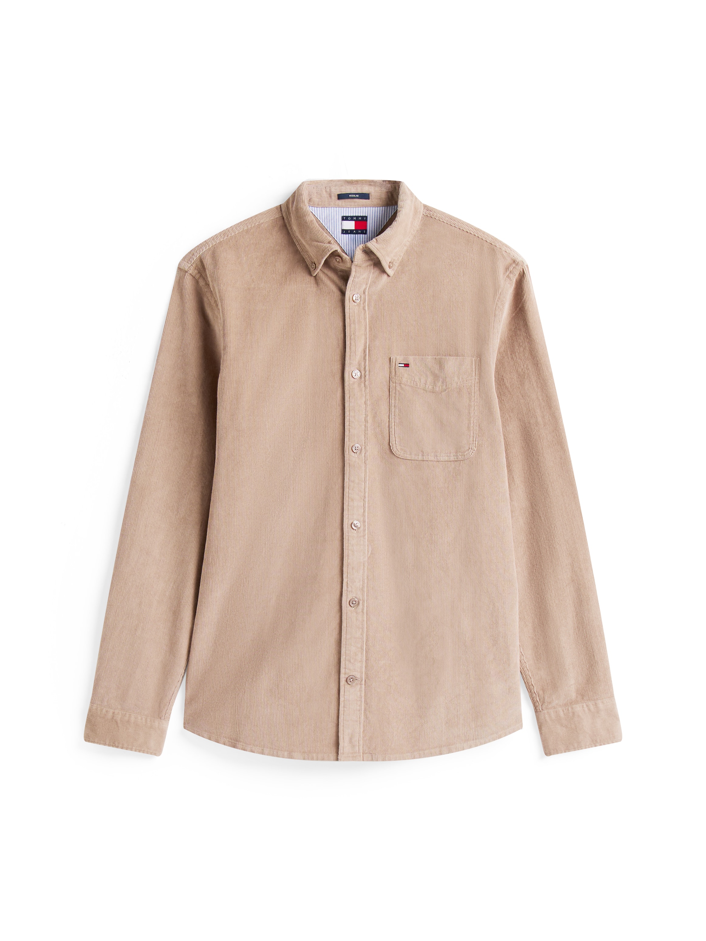 Tommy Jeans Langarmhemd »TJM BABY CORD SHIRT EXT«, Cordhemd Regular Fit, Button-down-Kragen