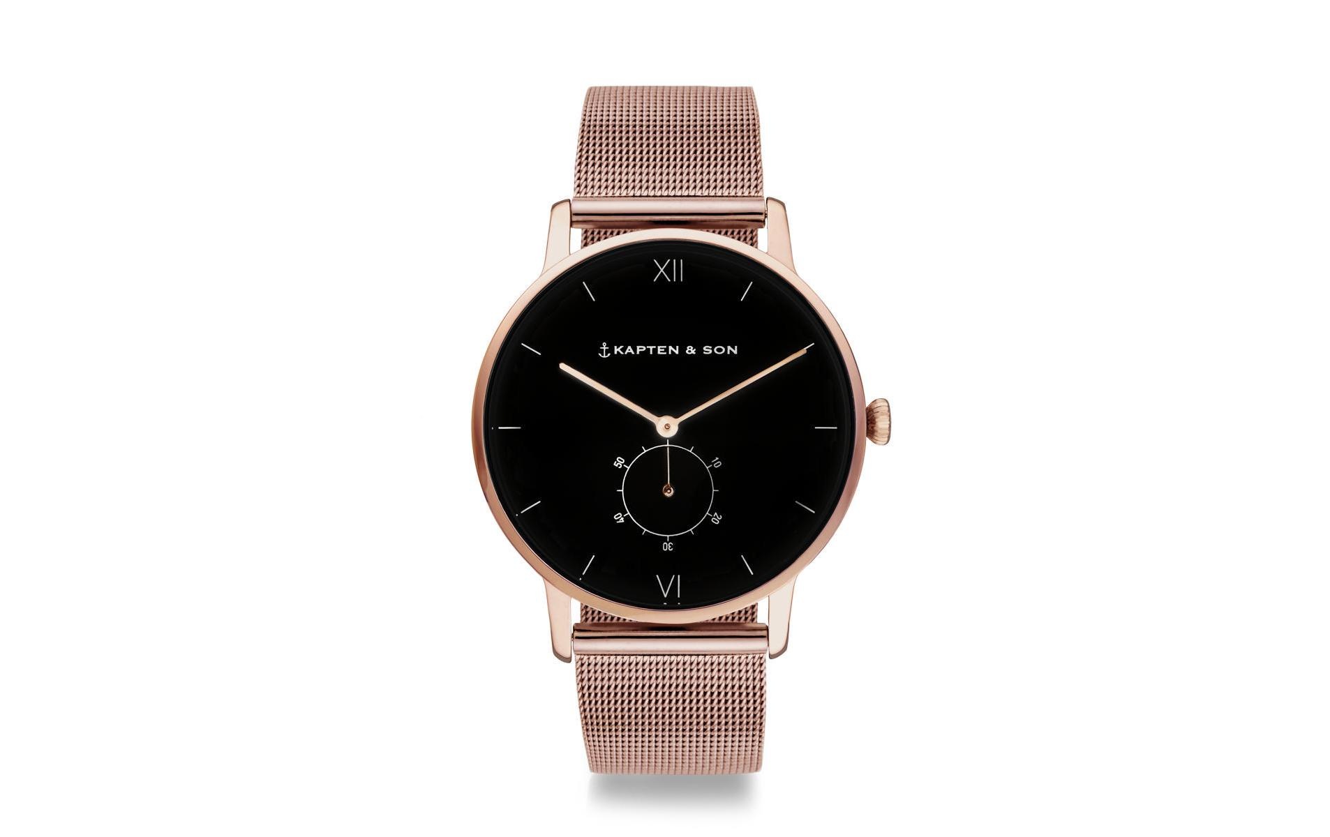 Kapten & Son Quarzuhr »Heritage Black Mesh«