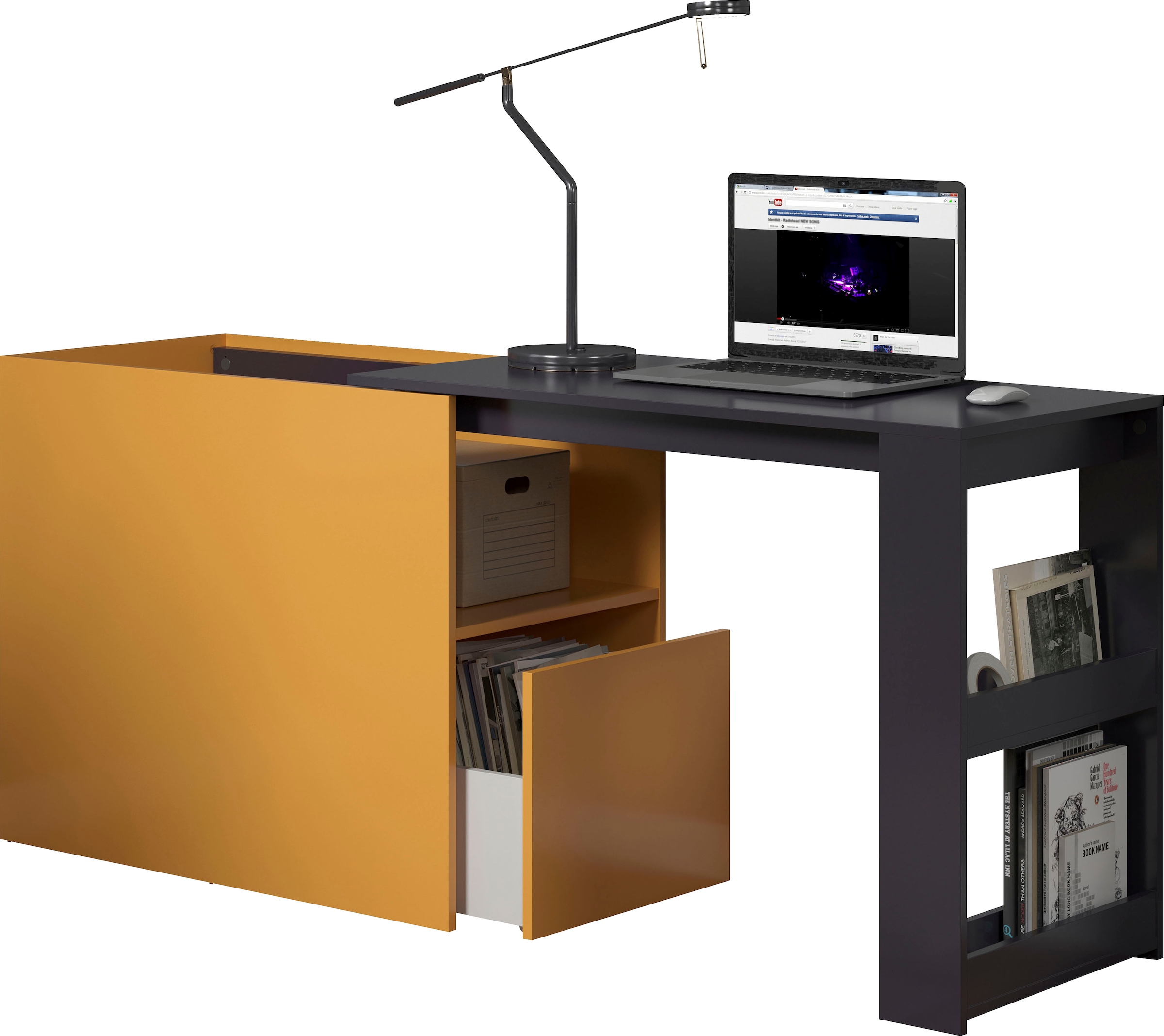 ✵ trendteam Schreibtisch »Solution«, (1 St.), Platzsparender Schreibtisch,  ausziehbar von 100 zu 170 cm, blau / gelb günstig entdecken |  Jelmoli-Versand