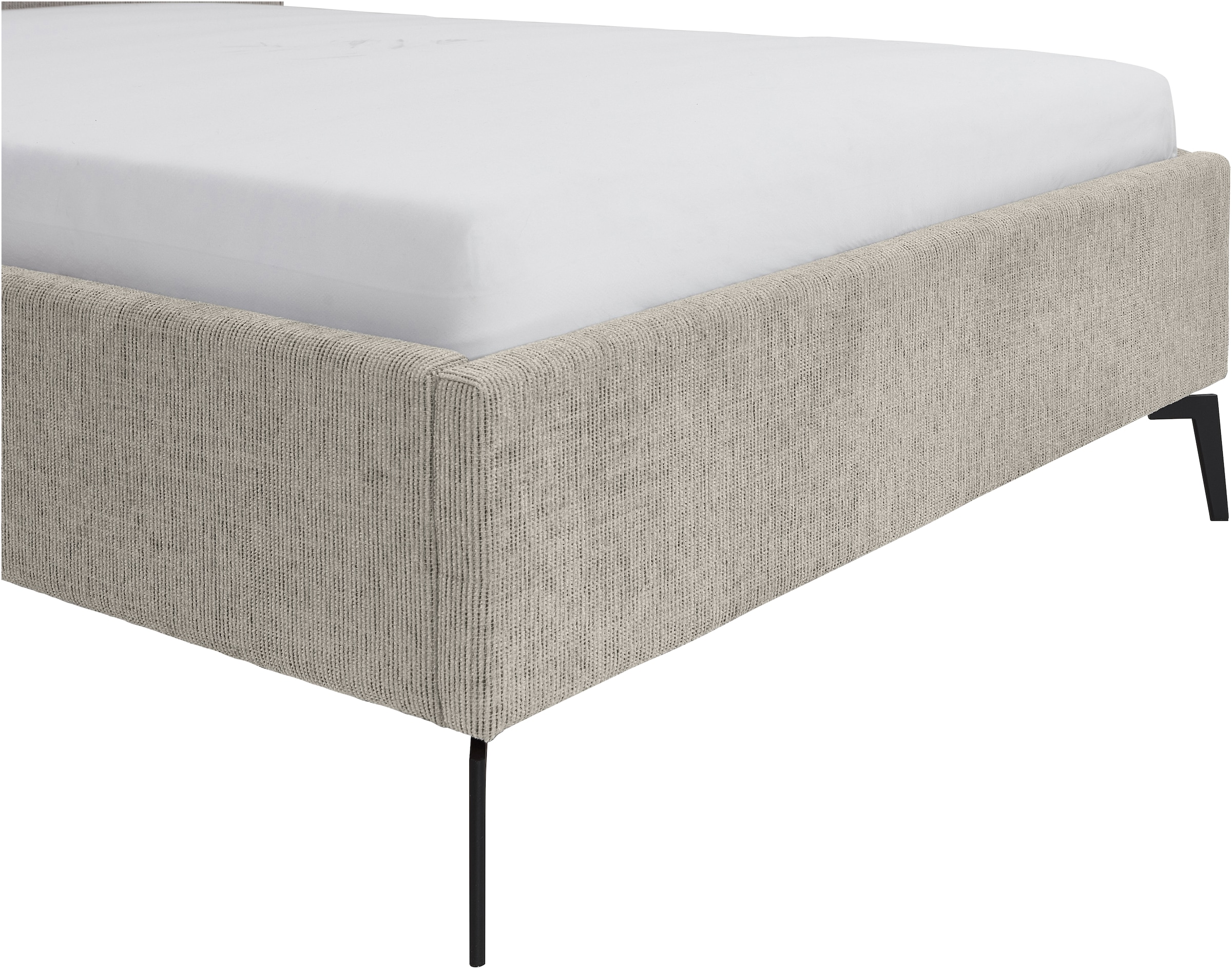 meise.möbel Polsterbett »Riva II«, mit schwarzen Metallfüssen, wahlweise mit Bettkasten