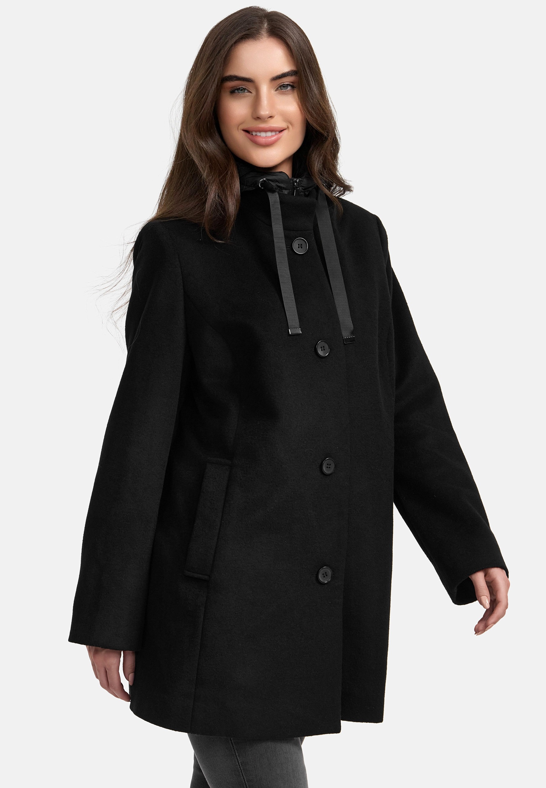 MANISA Wolljacke, mit Kapuze, mit Kapuze
