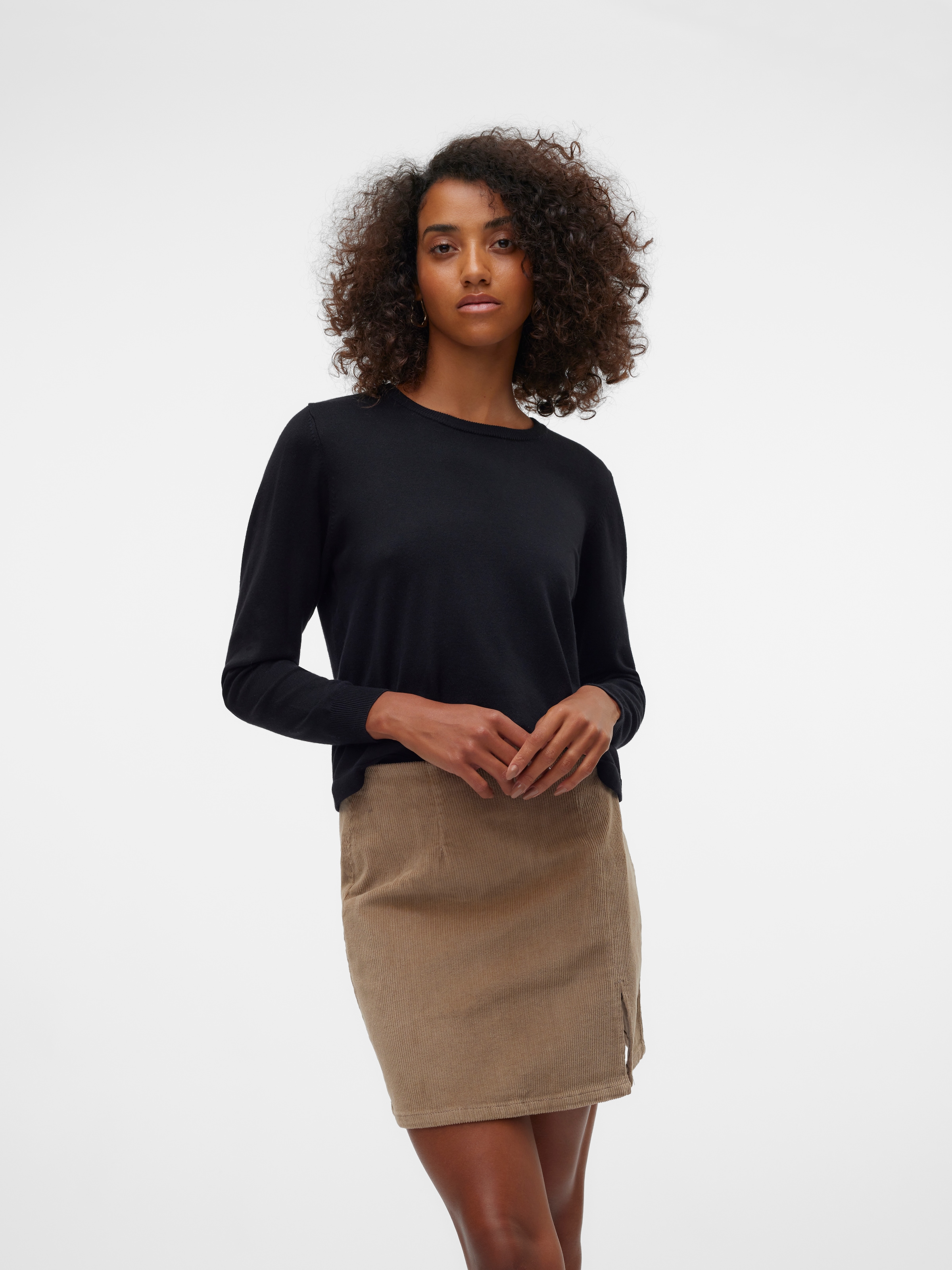 Vero Moda Strickpullover »VMSILJE LS O-NECK SHORT PULLOVER GA NOOS«