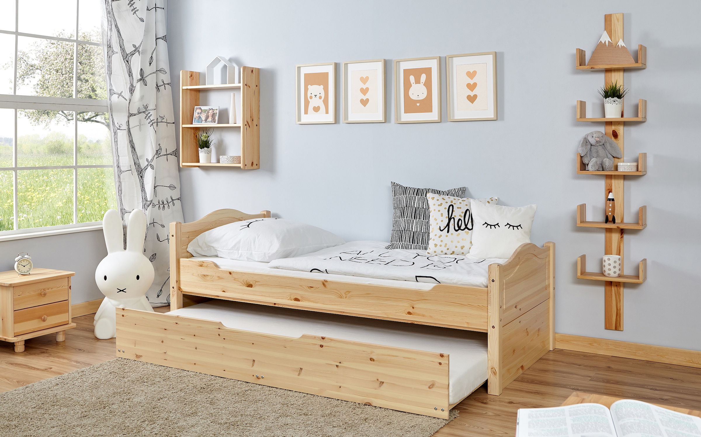 Ticaa Jugendbett »Leni« Einzelbett, inkl. Zusatzbett und Rollrost