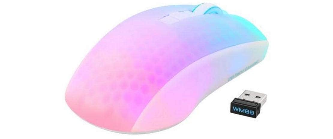 DELTACO Gaming-Maus »GAM-145-W Weiss/Trasparent«, Bluetooth