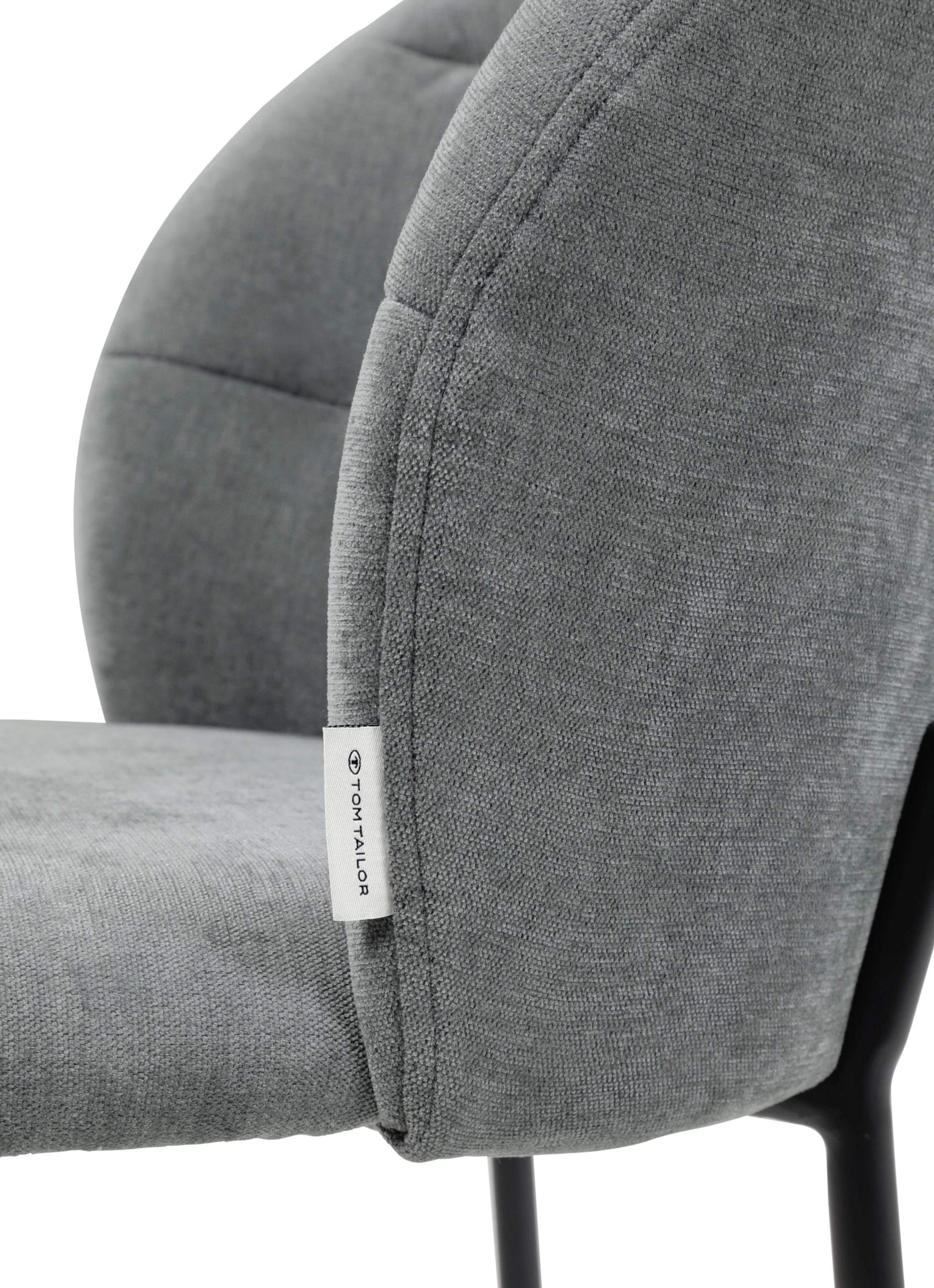 TOM TAILOR HOME 4-Fussstuhl »LEAF CHAIR«, (Set), 2 St., Chenille, 4-Fussgestell, Raffung in der Rückenlehne