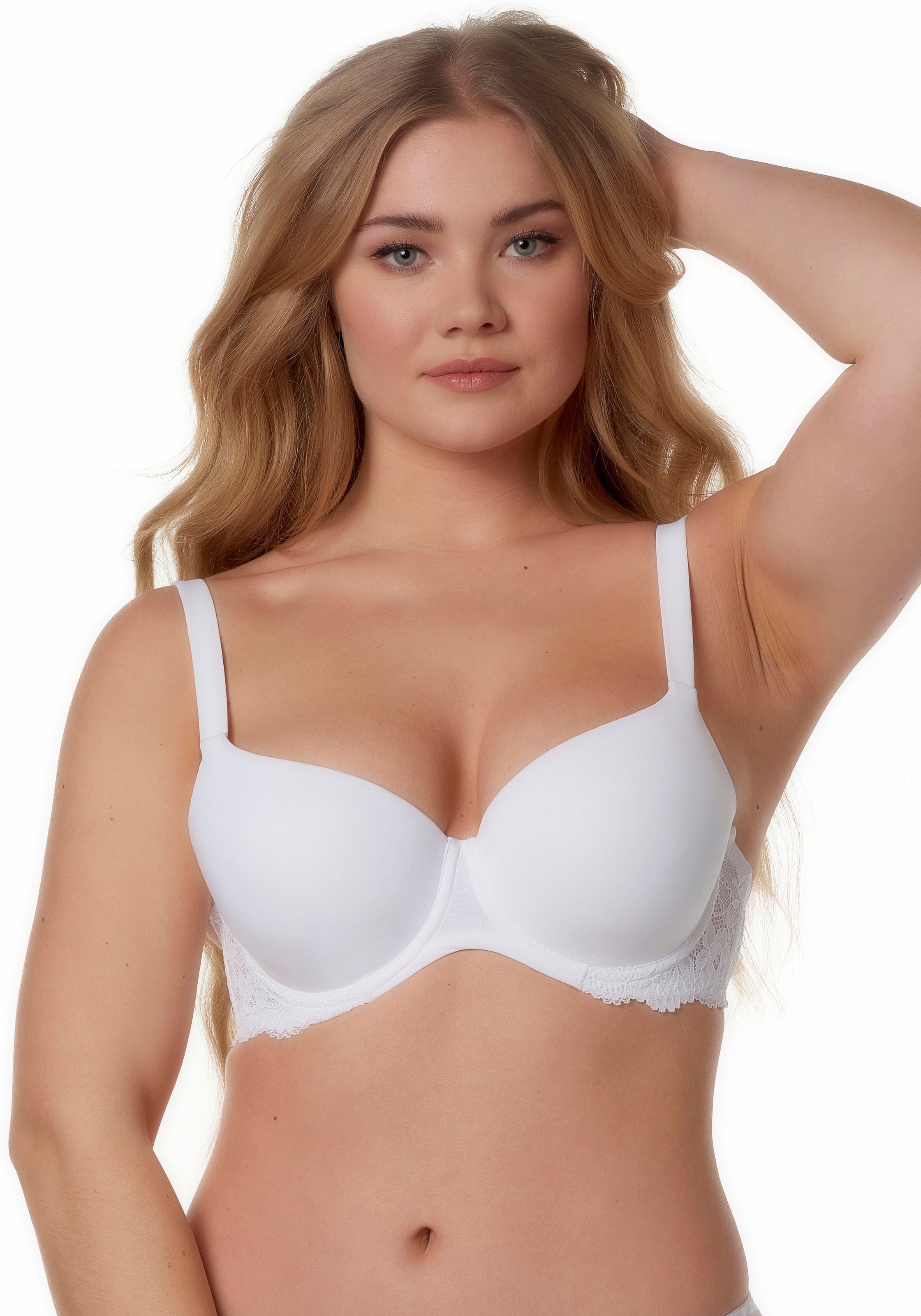 After Eden D-cup & up T-Shirt-BH »LIV« verstellbare Träger, mit Schale, mit Bügel, mit Spitze, feminin