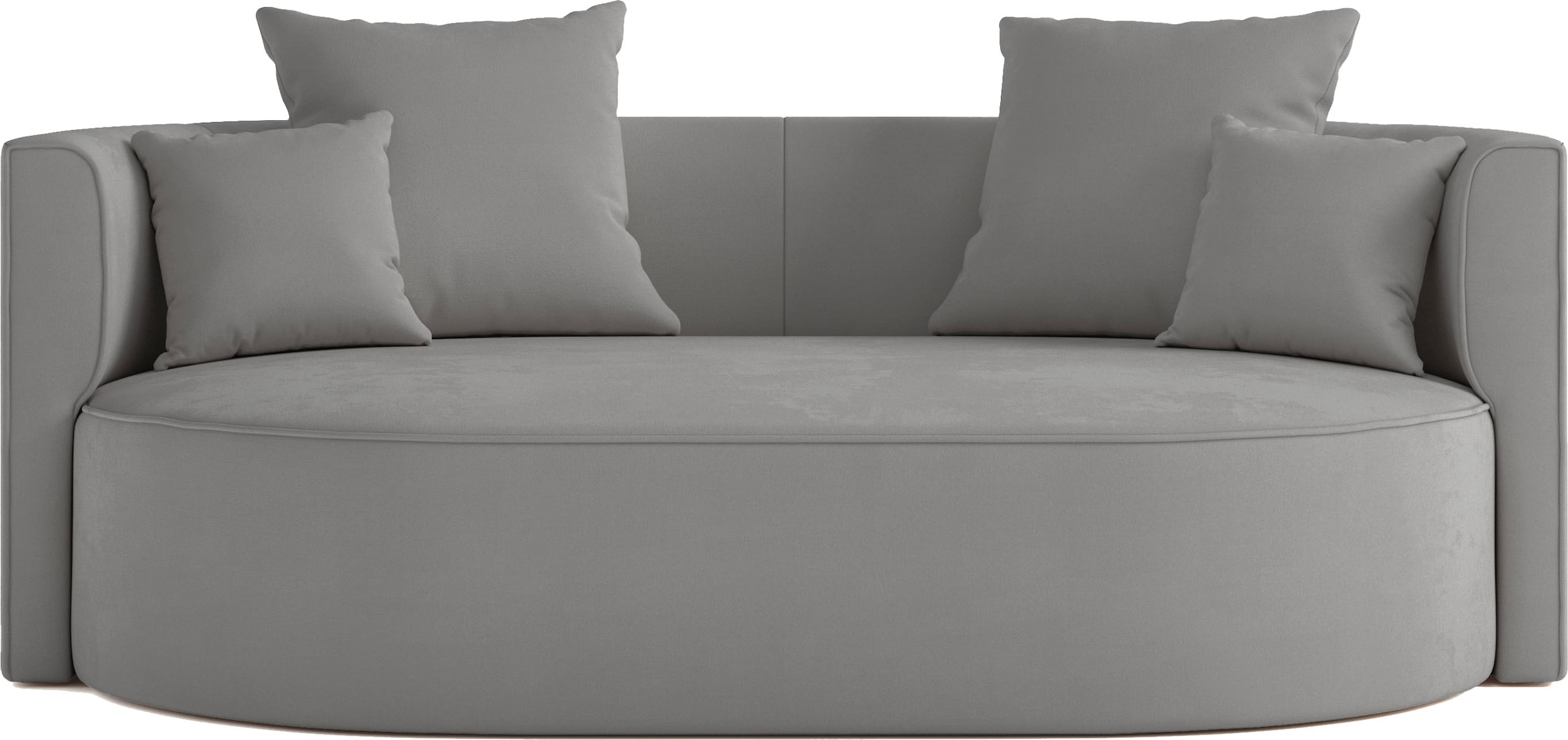 LeGer Home by Lena Gercke 2,5-Sitzer »ISALIE, rundes Loungesofa, mit Kissen, perfekt gepolstert«, moderne Stoffe, mit 4 Zierkissen, extra grosse Sitzfläche