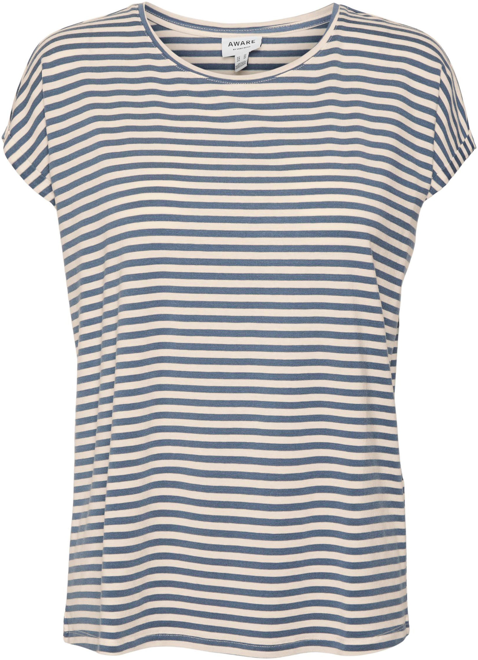 Vero Moda Rundhalsshirt »VMAVA PLAIN SS TOP STRIPE GA JRS NOOS« kaufen