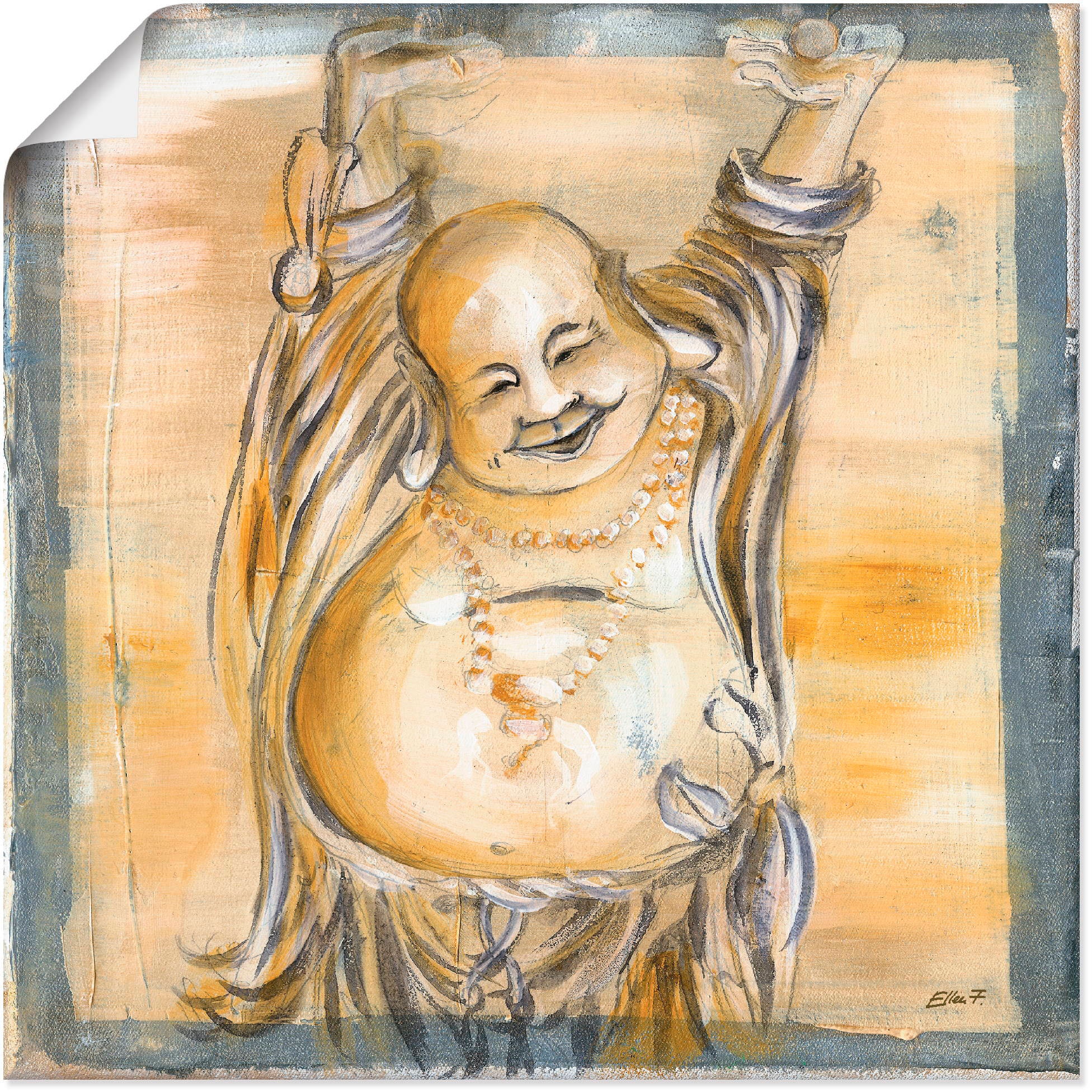 oder Alubild, II«, Jelmoli-Versand Buddha versch. | St.), in (1 Artland Poster Wandbild als »Fröhlicher online Religion, kaufen Leinwandbild, Grössen Wandaufkleber