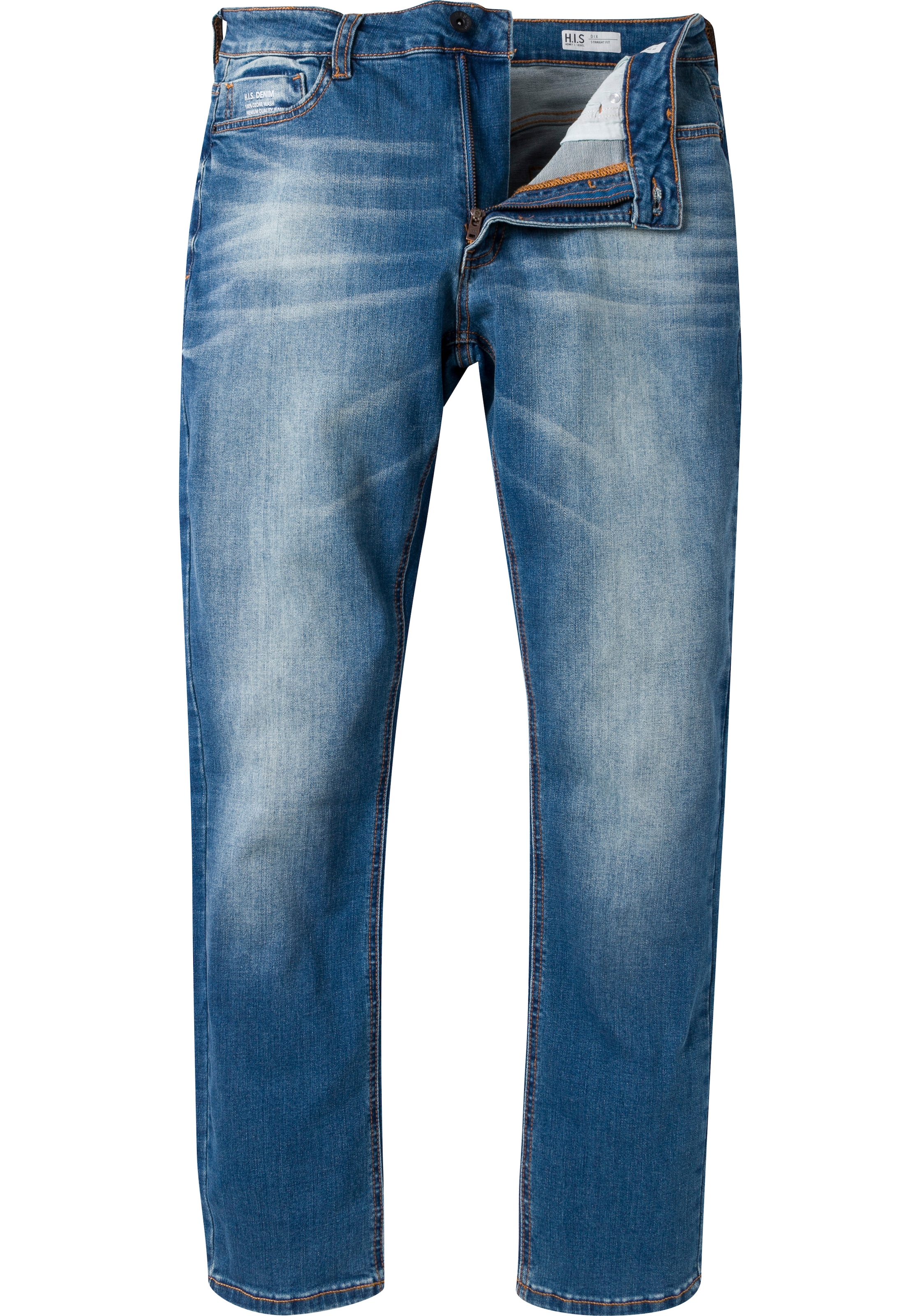 H.I.S Straight-Jeans »DIX«, gerade Beinform, niedrige Leibhöhe, Used-Waschung