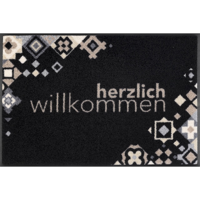 wash+dry by Kleen-Tex Fussmatte »Willkommen Mosaik«, rechteckig,  Schmutzfangmatte, mit Spruch, In- und Outdoor geeignet, waschbar online  kaufen | Jelmoli-Versand