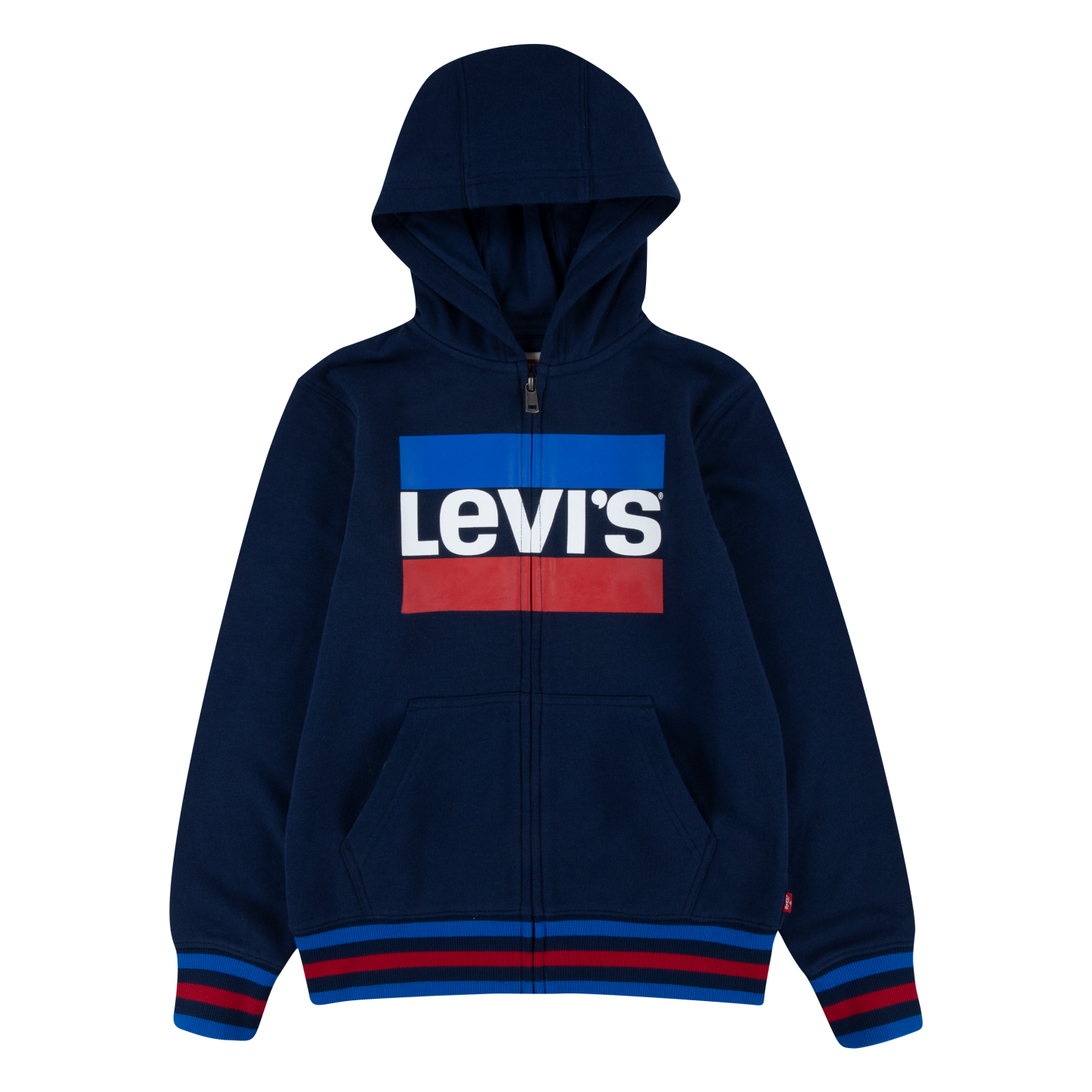 Levi's® Kids Kapuzensweatjacke mit gestreiften Bündchen, for BOYS