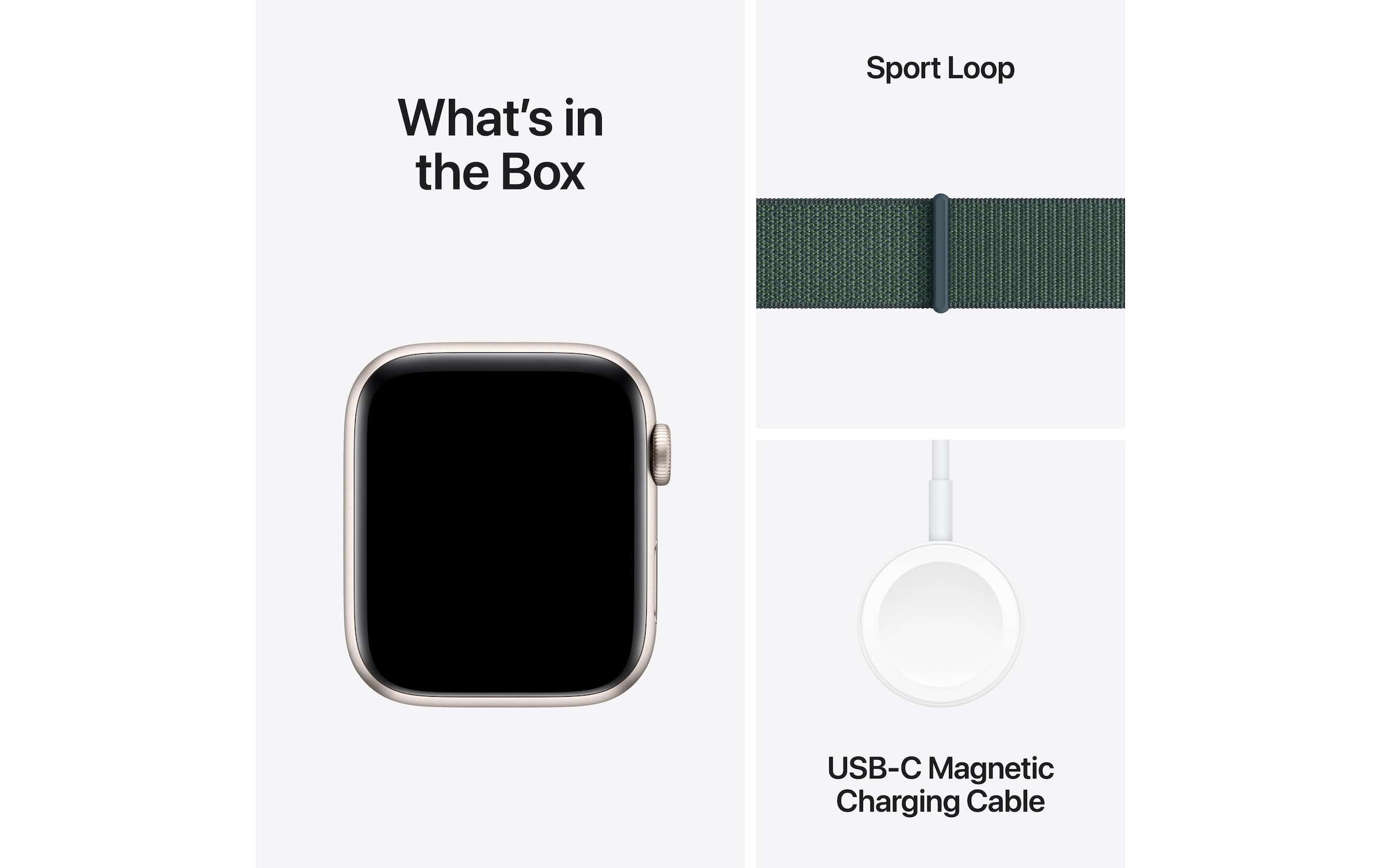 Apple Watch SE (2024), 44 mm, GPS + Cellular, Sport Loop, Polarstern