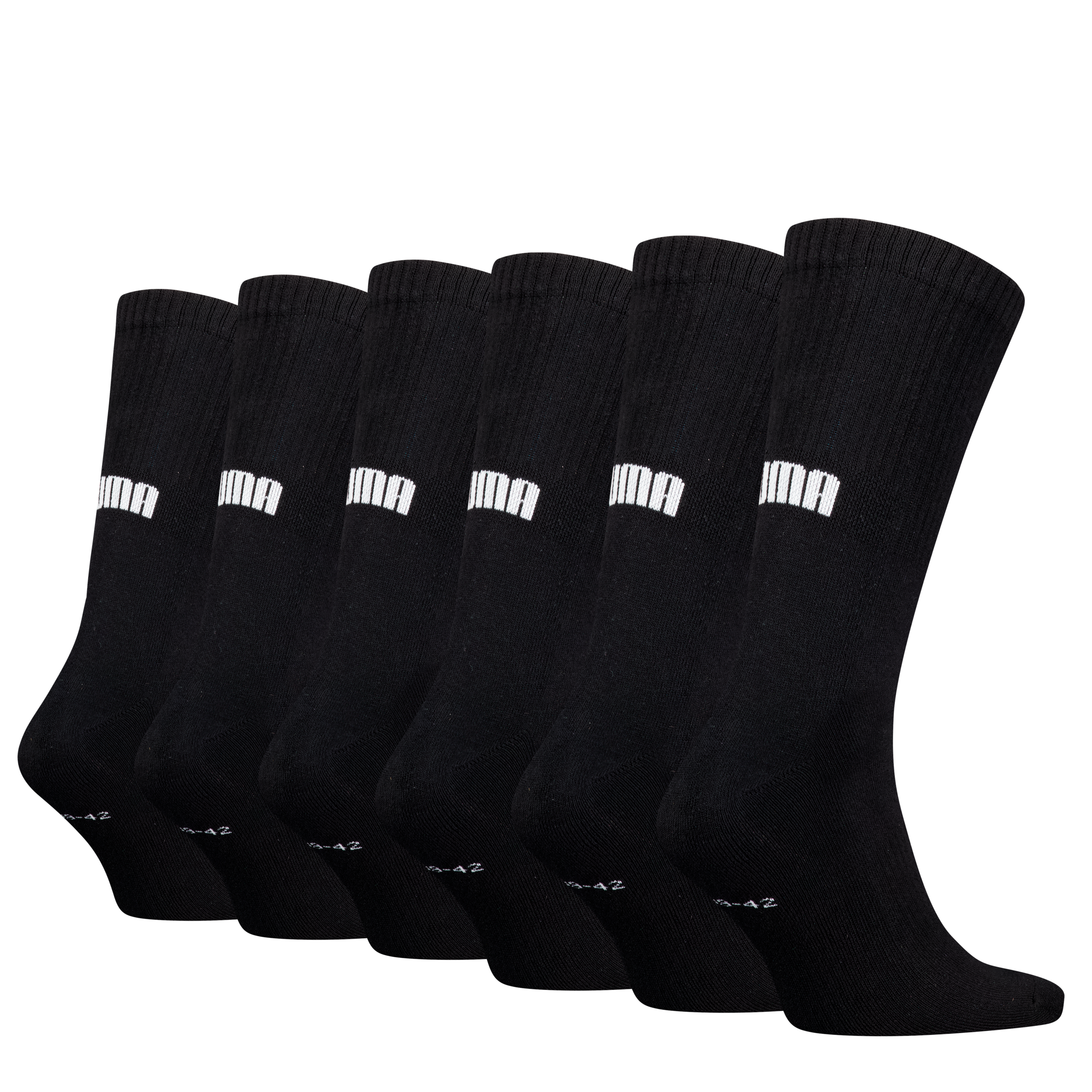 PUMA Socken »PUMA UNISEX CUSHIONED NEXT CREW 6P ECOM«, (6 Paar), mit Logoschriftzug an der Rückseite