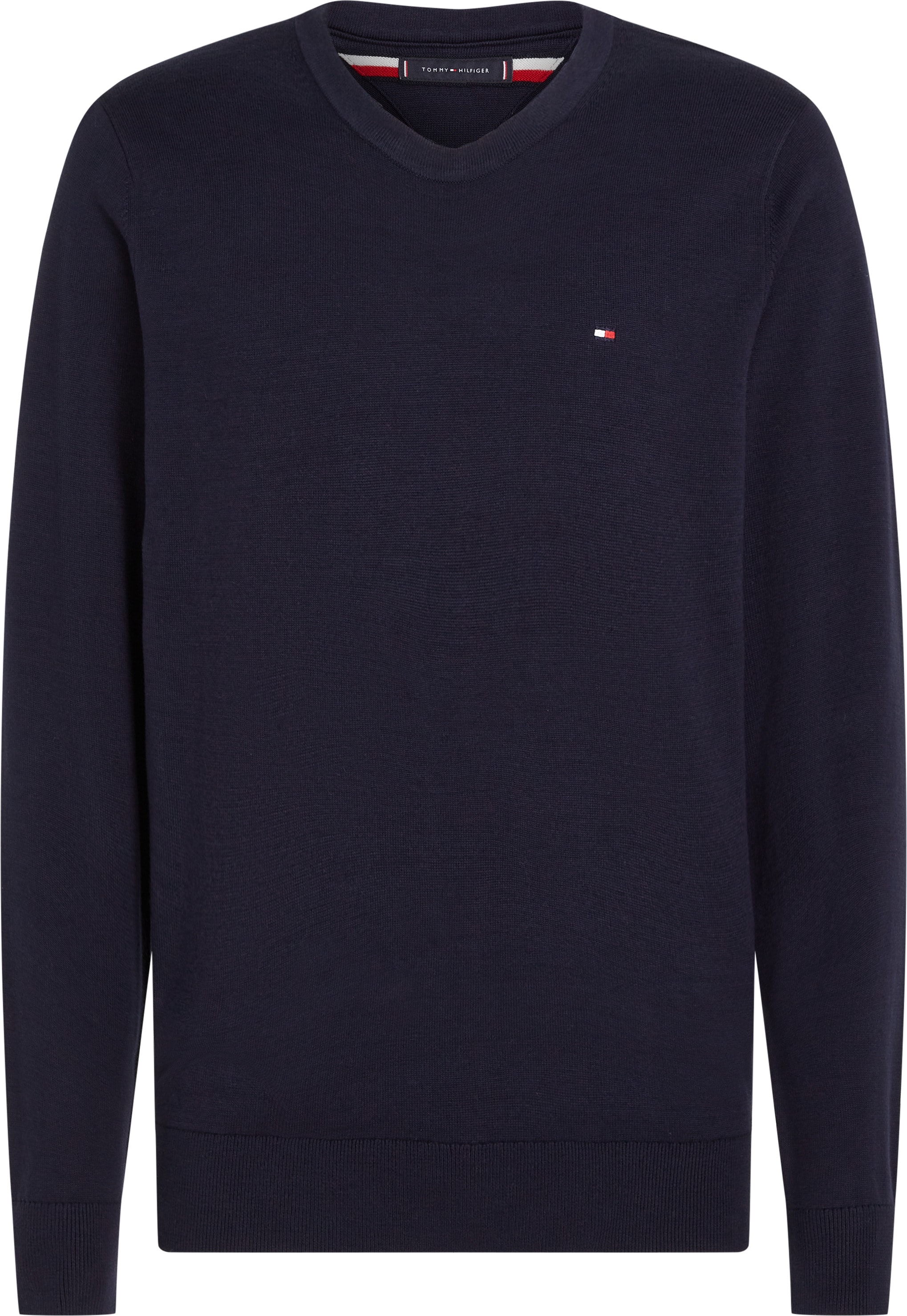 Tommy Hilfiger Big & Tall Rundhalspullover »BT-ESSENTIAL COTTON CREW NECK-B«, in Grossen Grössen, Logostickerei