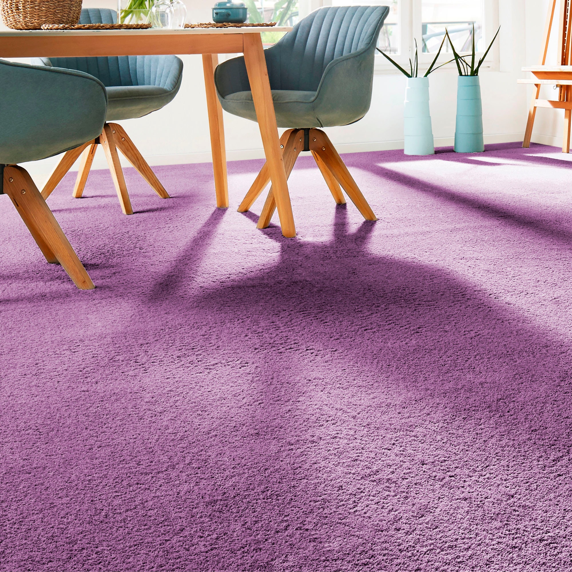 Andiamo Teppichboden »Sophie, Frisee-Velours, Made in Netherlands«, rechteckig, 4,5 mm Höhe, Uni Farben, Breite 400 cm oder 500 cm, strapazierfähig & pflegeleicht