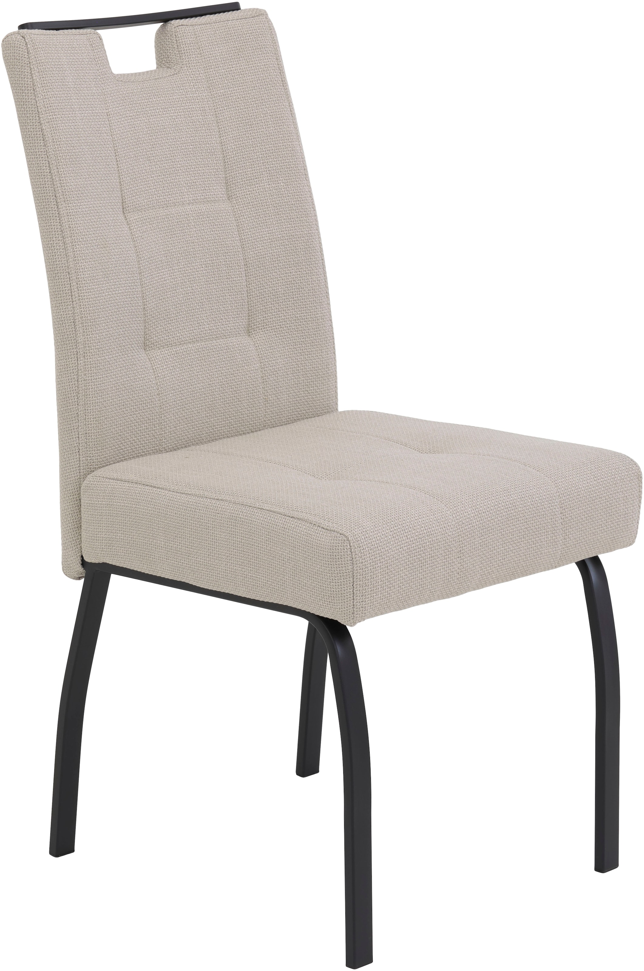 HELA 4-Fussstuhl »LINZ, Esszimmerstuhl, Komfortstuhl«, (Set), 2 St., Microfaser-Webstoff, XL-Sitz,elegante Griffleiste,Komfortsitz mit Federkern,140kg belastbar