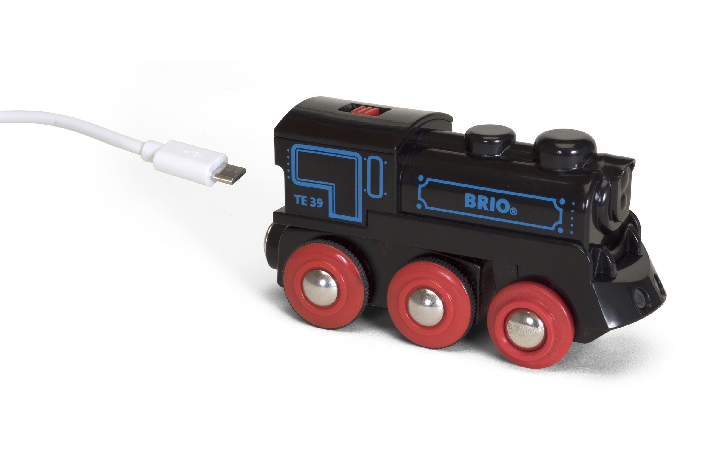 BRIO® Spielzeug-Lokomotive »Schwarze Akku-Lok mit Mini-USB«