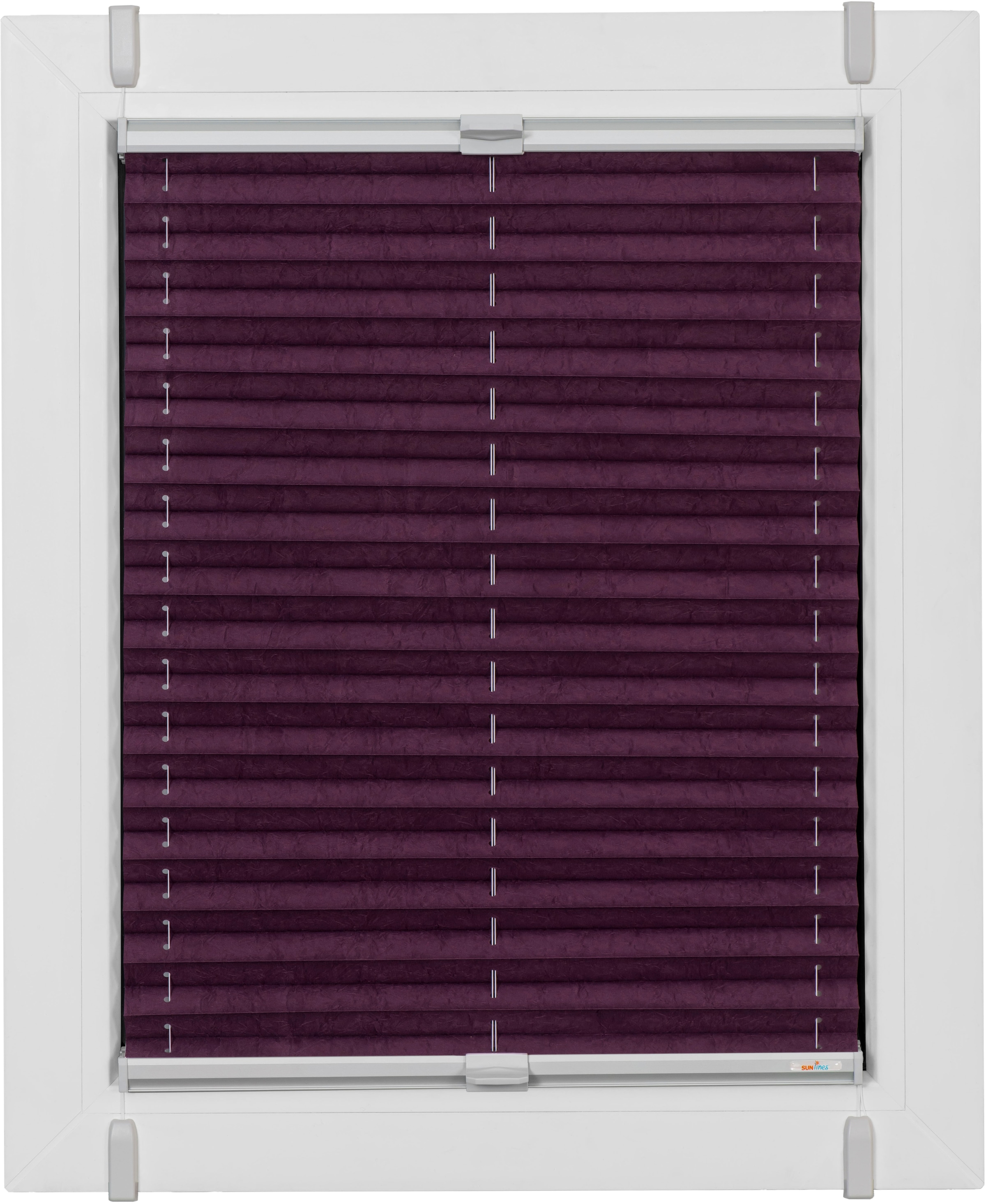 sunlines Plissee "One Size Style Crush" blickdicht ohne Bohren verspannt Zubehörfarbe grau, zum Klemmen