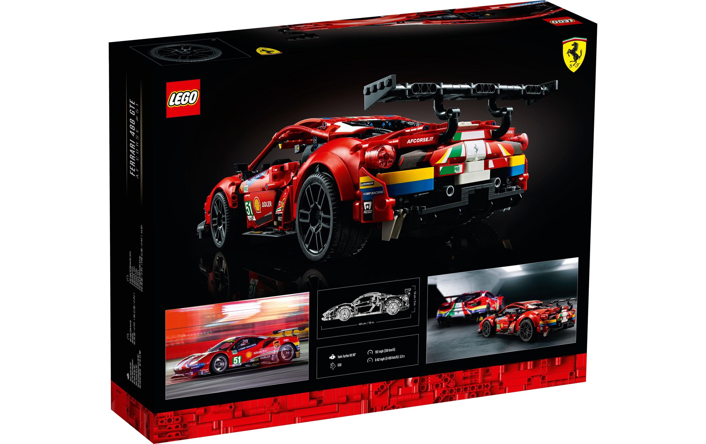LEGO® Spielbausteine »Technic Ferrari 488 GTE «AF Corse #51» 42125«, (1677 St.)
