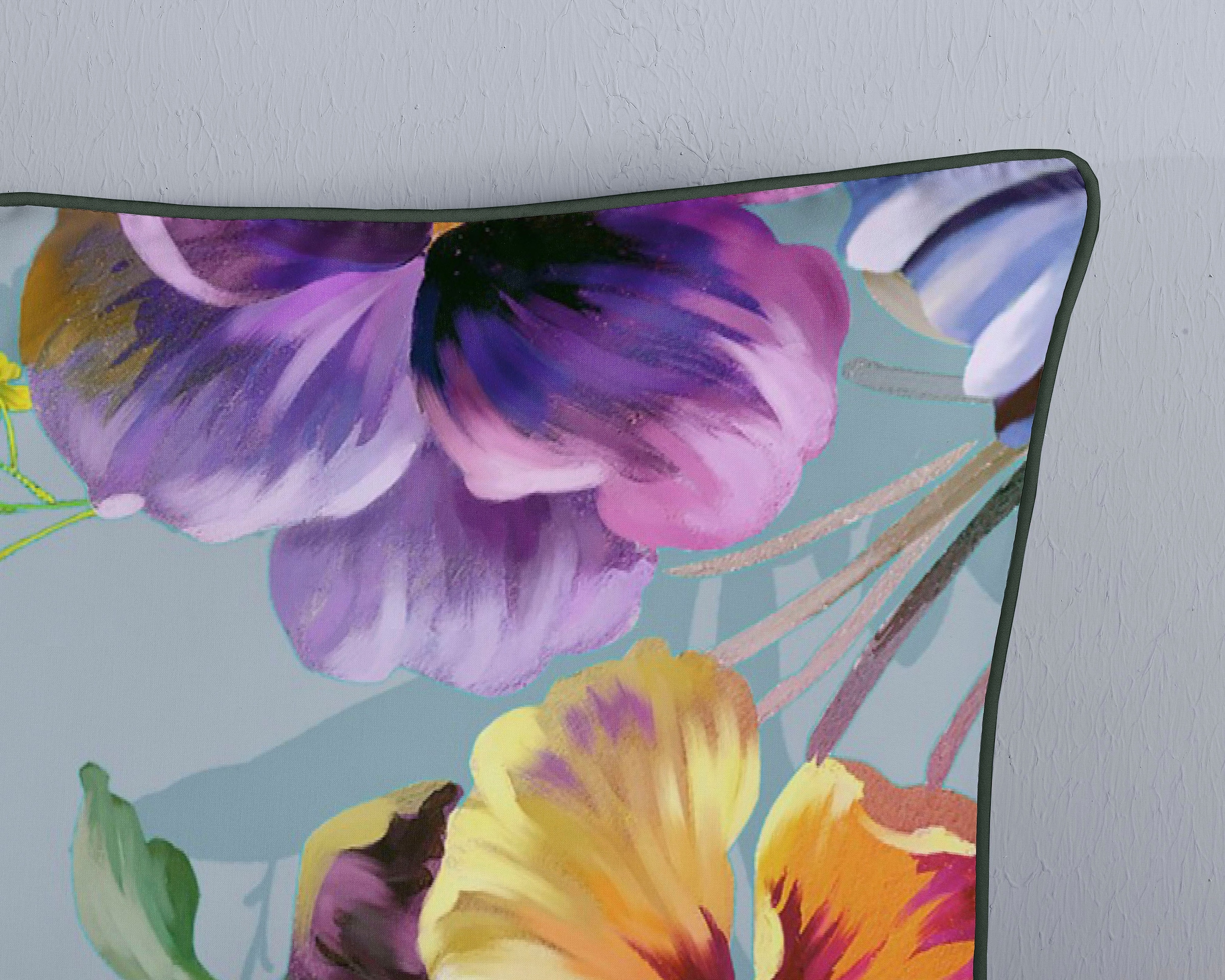 Descanso Wendebettwäsche »Novara«, Baumwolle, Satin, 135x200, Biese, Reissverschluss, Wende, Blumen, Natur