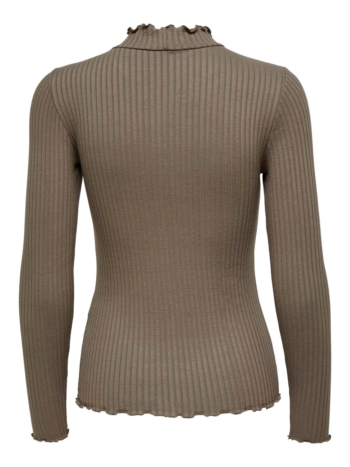 JDY Langarmbluse »JDYFRANSISKA L/S HIGHNECK TOP JRS NOOS«, mit gewellten Säumen