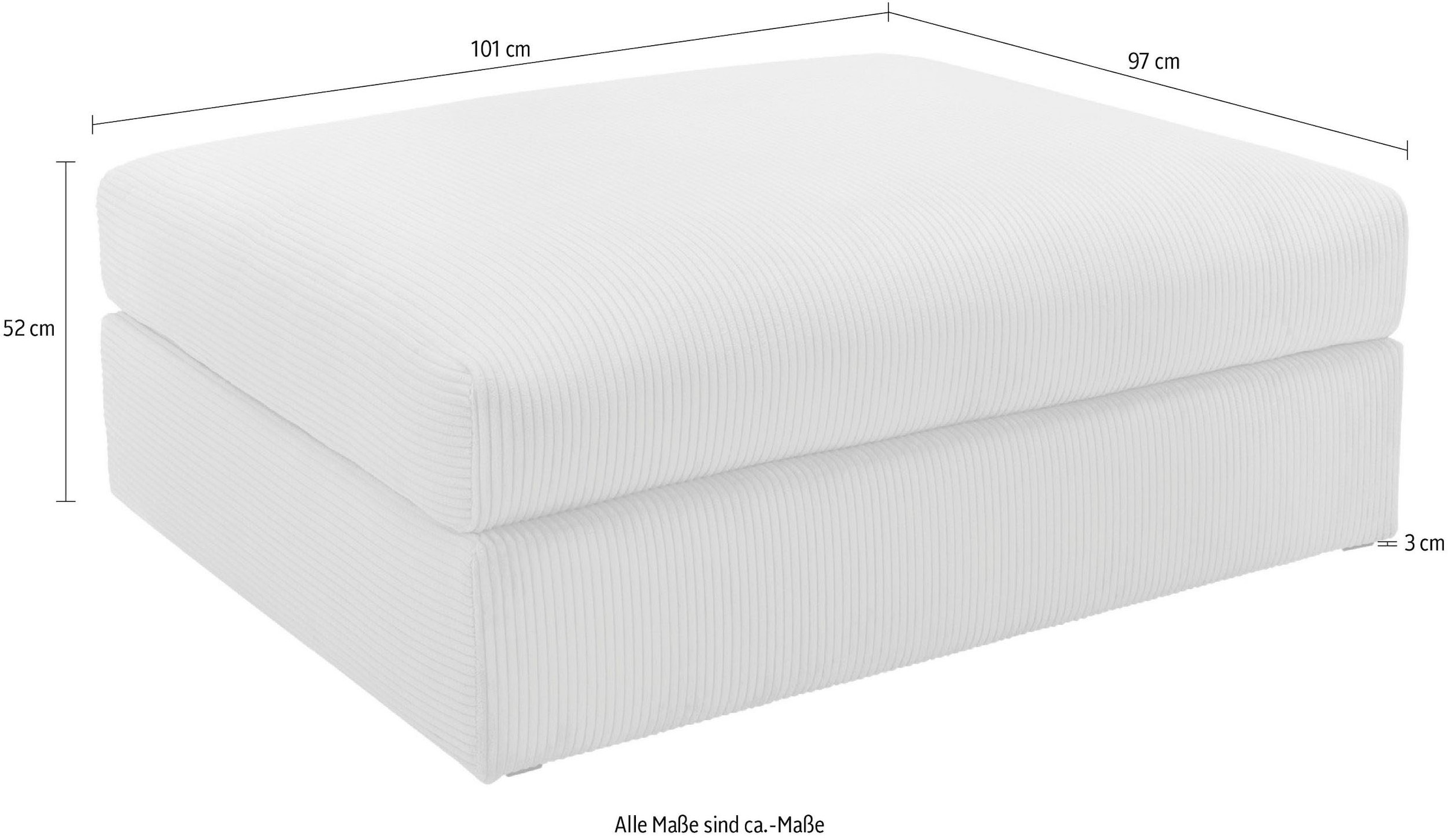 Home affaire Polsterhocker »Soft&Cosy XL«, Mega-Hocker, in Cord oder Chenille-Struktur wählbar
