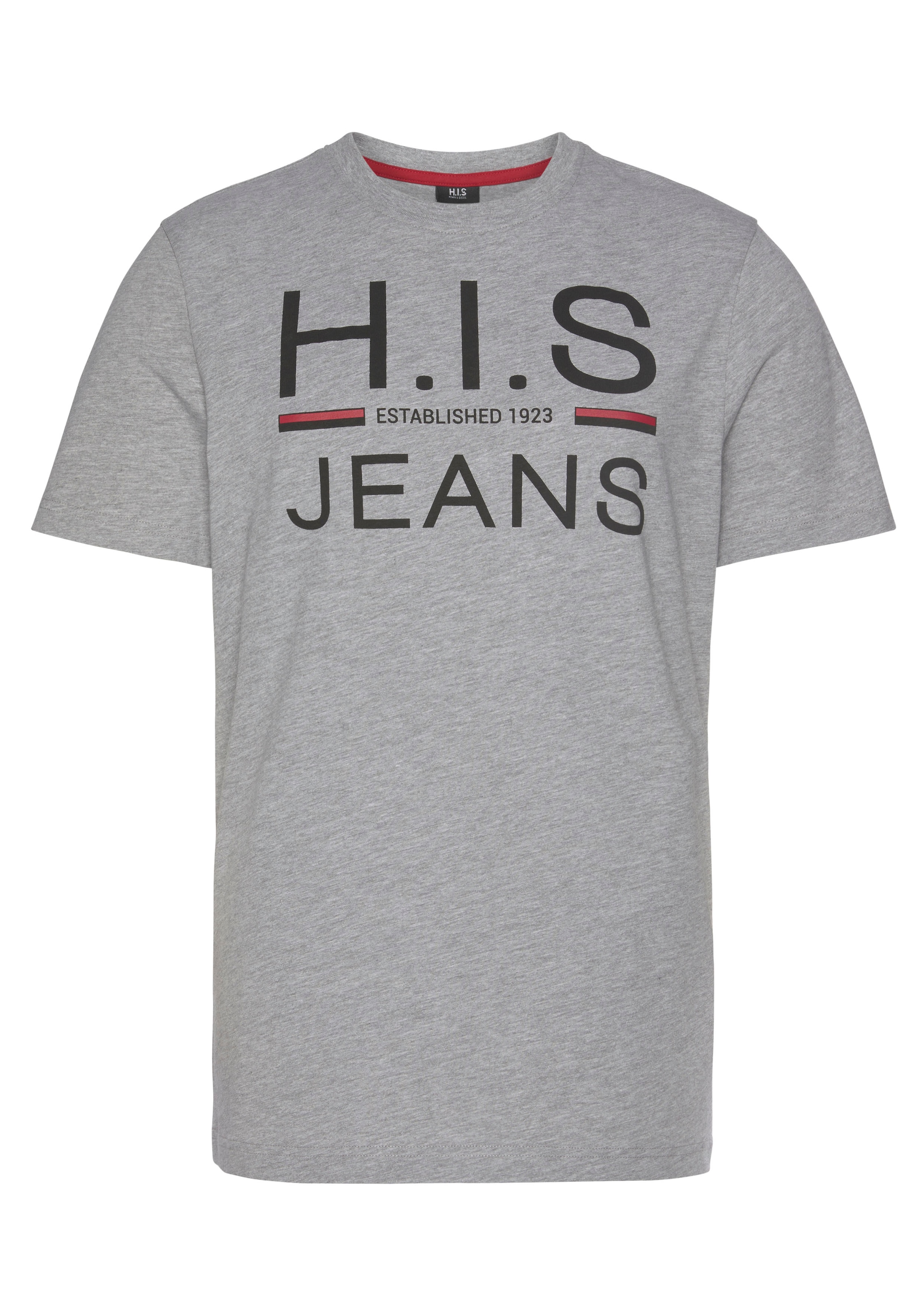 H.I.S Rundhalsshirt, (Packung, 2er-Pack), schmal geschnitten, bedrucktes Design, Rundhals, aus Baumwolle