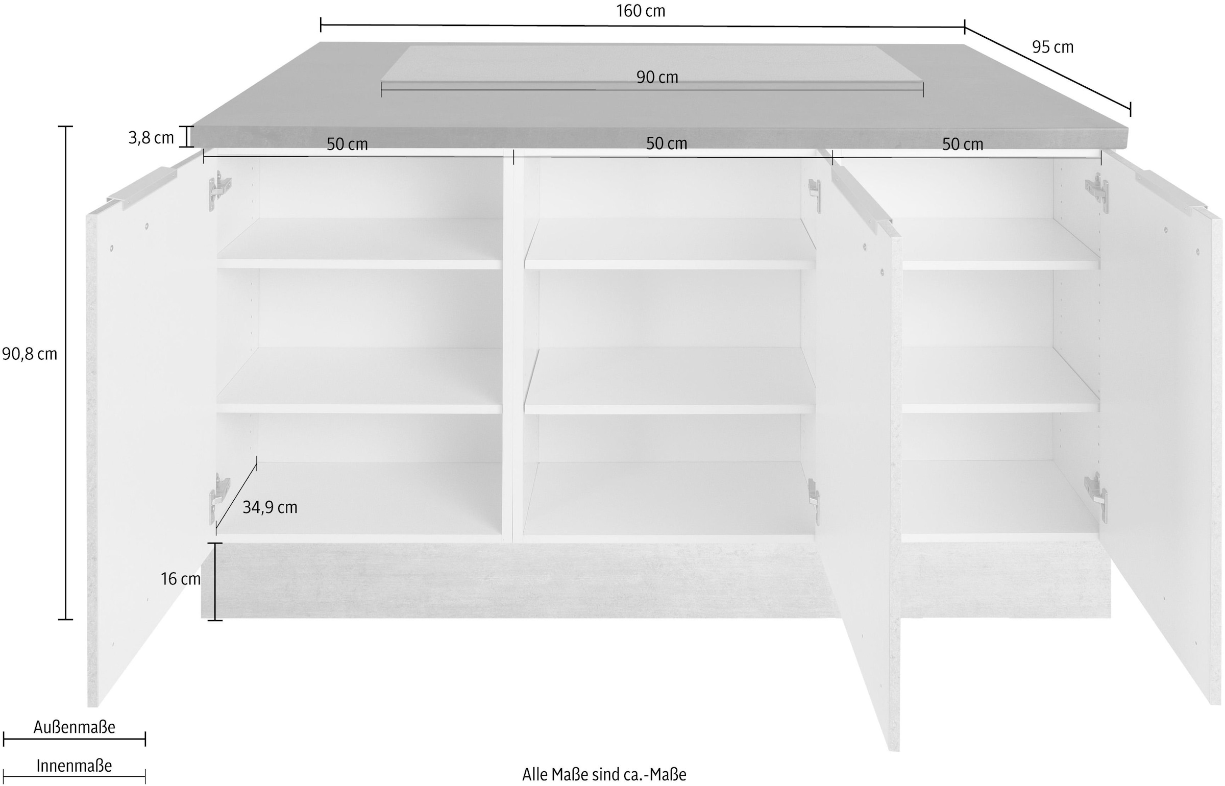 OPTIFIT Shop »Tara«, mit Soft-Close-Funktion, im Stellbreite und kaufen x cm 150 Jelmoli-Online ❤ 95 Vollauszügen Kücheninsel
