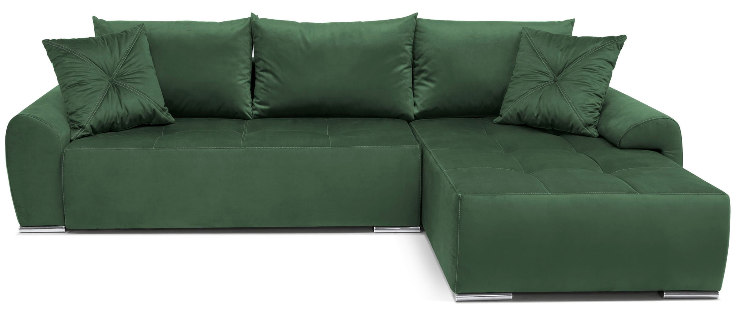 COLLECTION AB Ecksofa »Bilbao L-Form«, inkl. Bettfunktion und Bettkasten, Zierkissen mit Strassstein