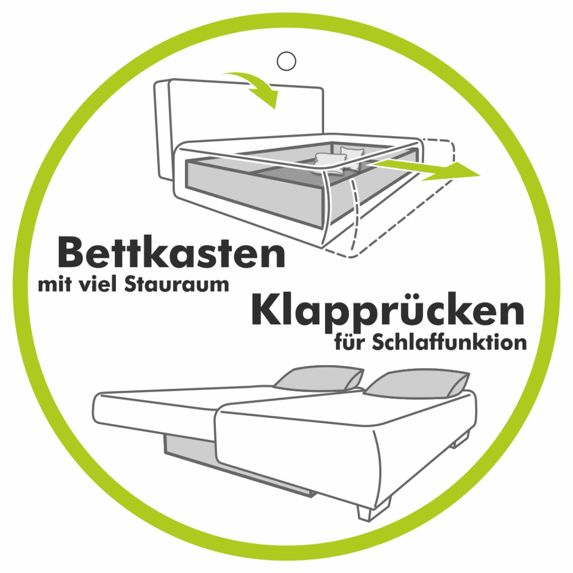 Jockenhöfer Gruppe Schlafsofa »Nancy«, inklusive Bettfunktion und Bettkasten,  inklusive lose Rückenkissen online bestellen | Jelmoli-Versand