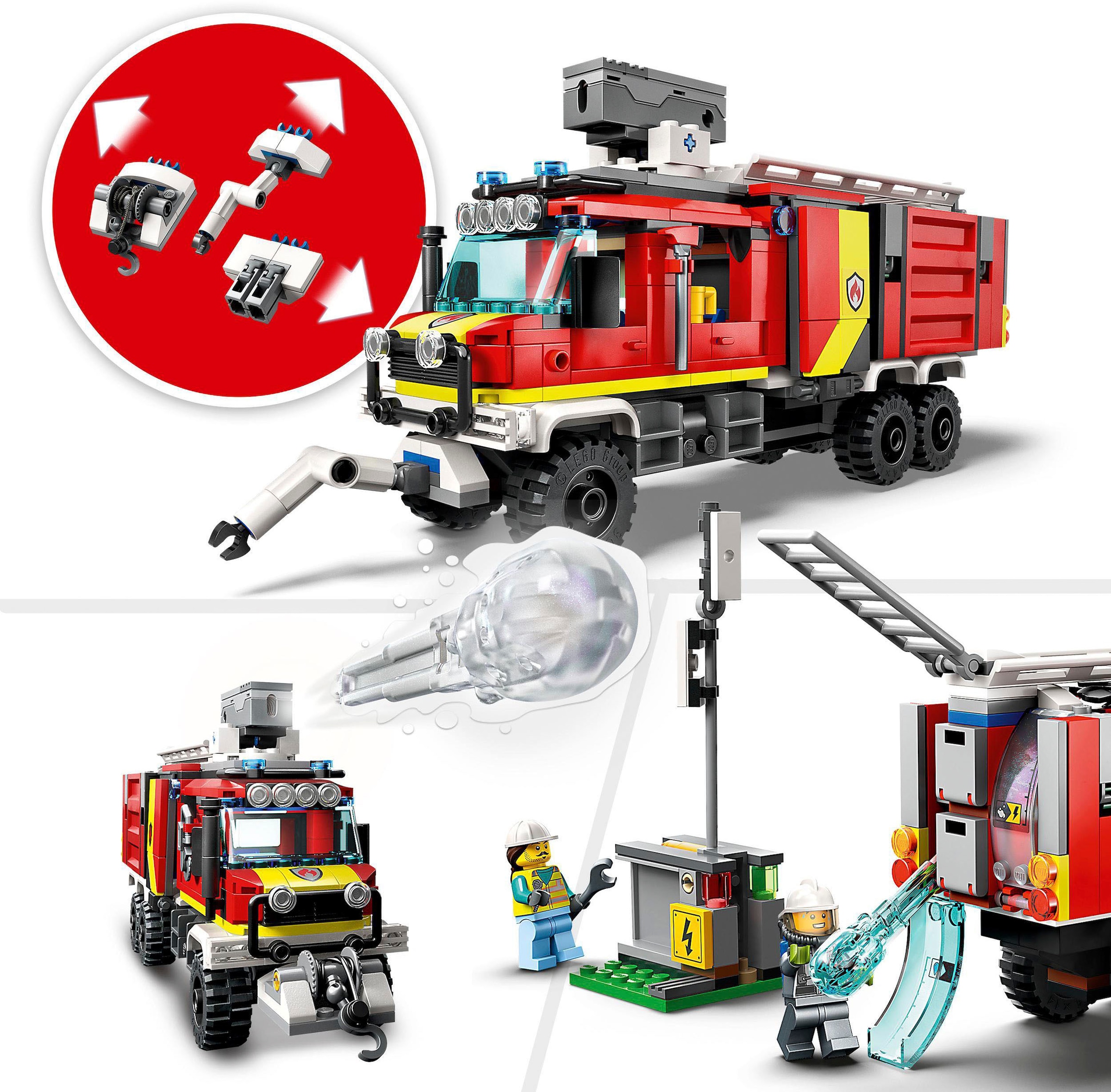 LEGO® Konstruktionsspielsteine »Einsatzleitwagen der Feuerwehr (60374), LEGO® City«, (502 St.), Made in Europe