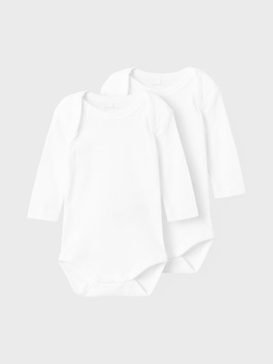 Name It Langarmbody »NBNBODY 2P LS SOLID WHITE NOOS« Packung, 2 Stk. mit Druckknöpfen im Schritt