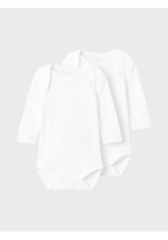 Schlafanzug »NBNBODY 2P LS SOLID WHITE NOOS«, (Set, 2 tlg.)
