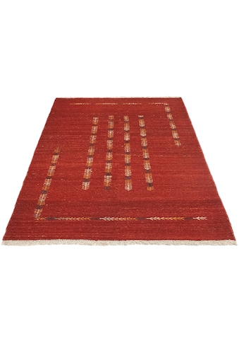 Wollteppich »Gabbeh Teppich handgeknüpft rot«, rechteckig