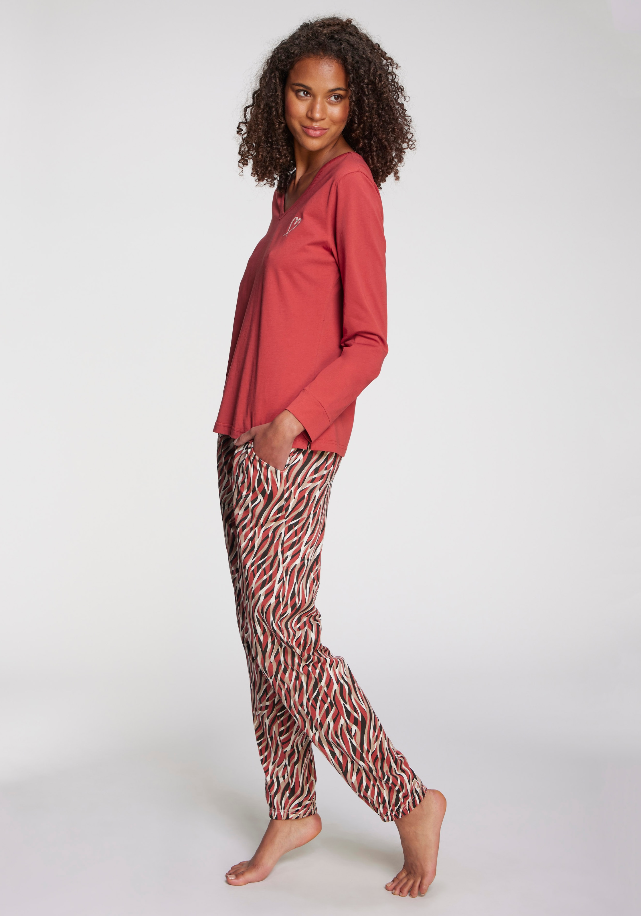 Vivance Dreams Pyjamahose, mit elastischem Hosensaum