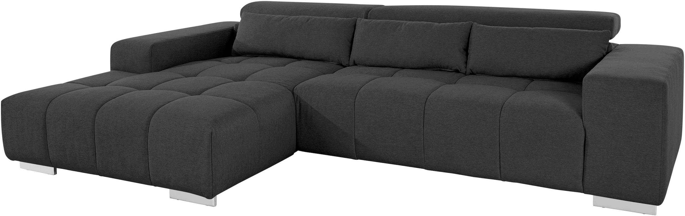 COTTA Ecksofa »Orion L-Form«, mit Kopfteilverstellung & 3 Nierenkissen