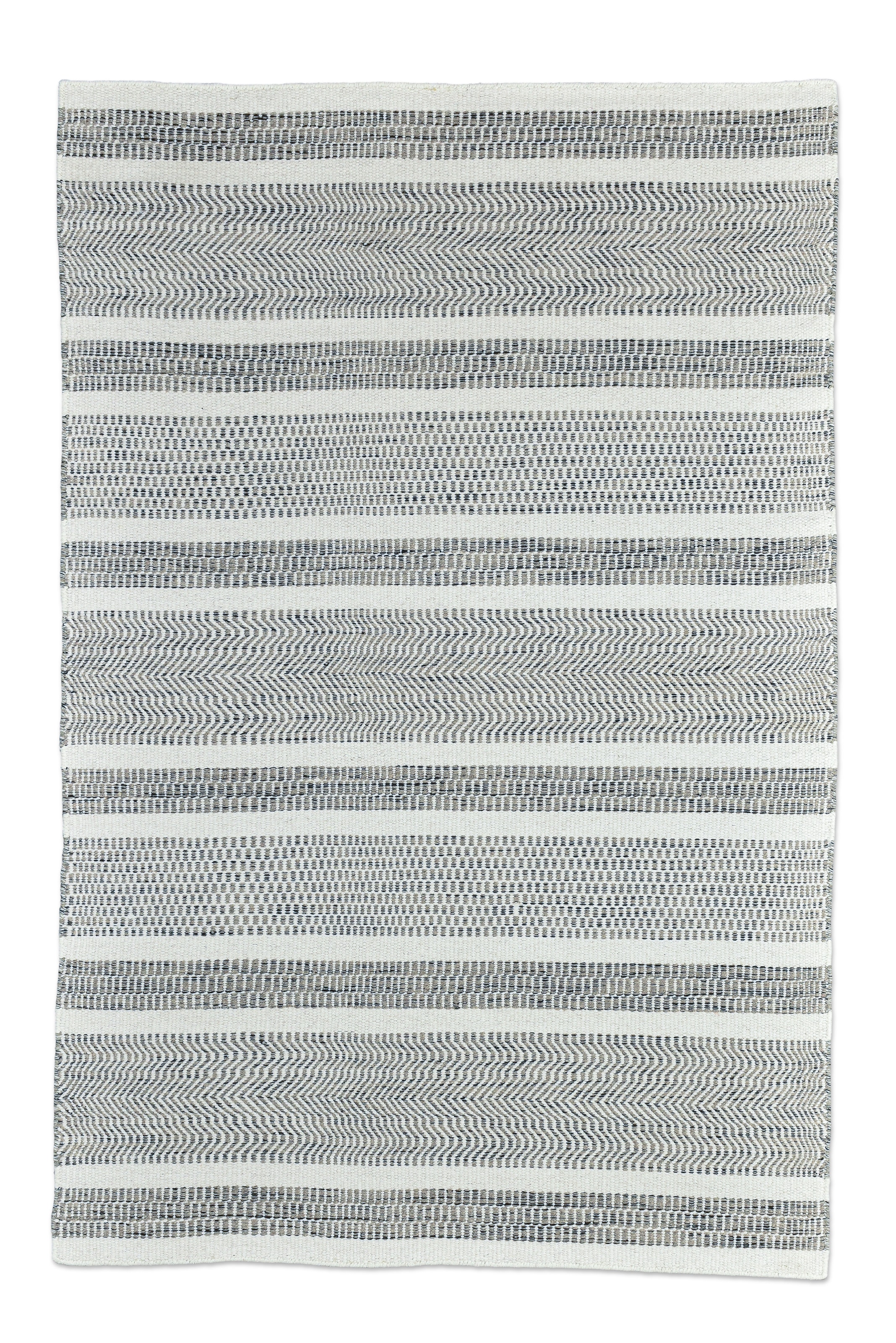 THEKO Wollteppich »TRONDHEIM 05«, rechteckig, 10 mm Höhe, Flachgewebe, gestreift, reine Wolle, handgewebt, Wohnzimmer