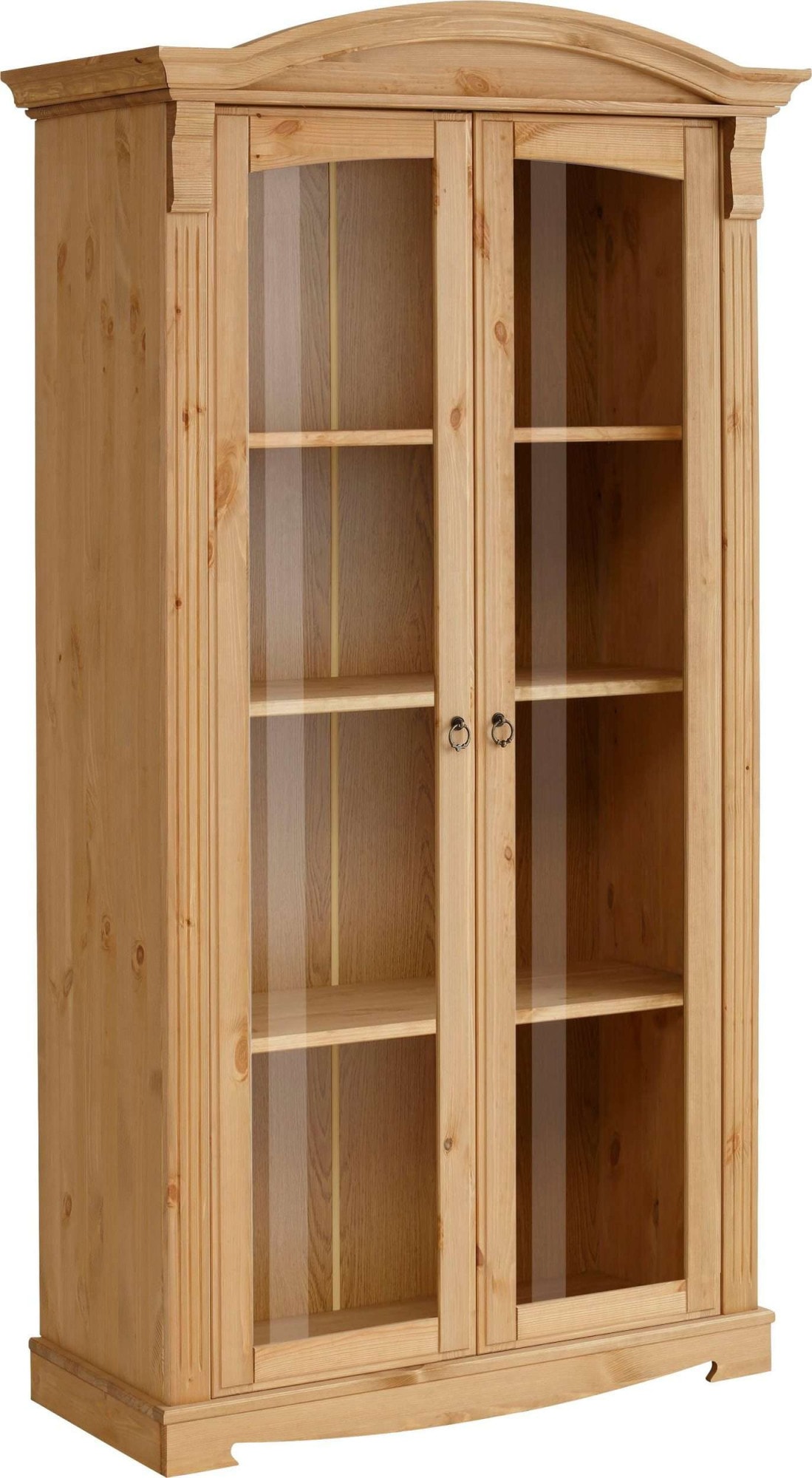 Home affaire Vitrine »Anna«, (Gesamtmasse (B/T/H): ca. 97/46/188 cm), mit Glastüren, Höhe 188 cm, Massivholz, mit Zierfräsungen, FSC®