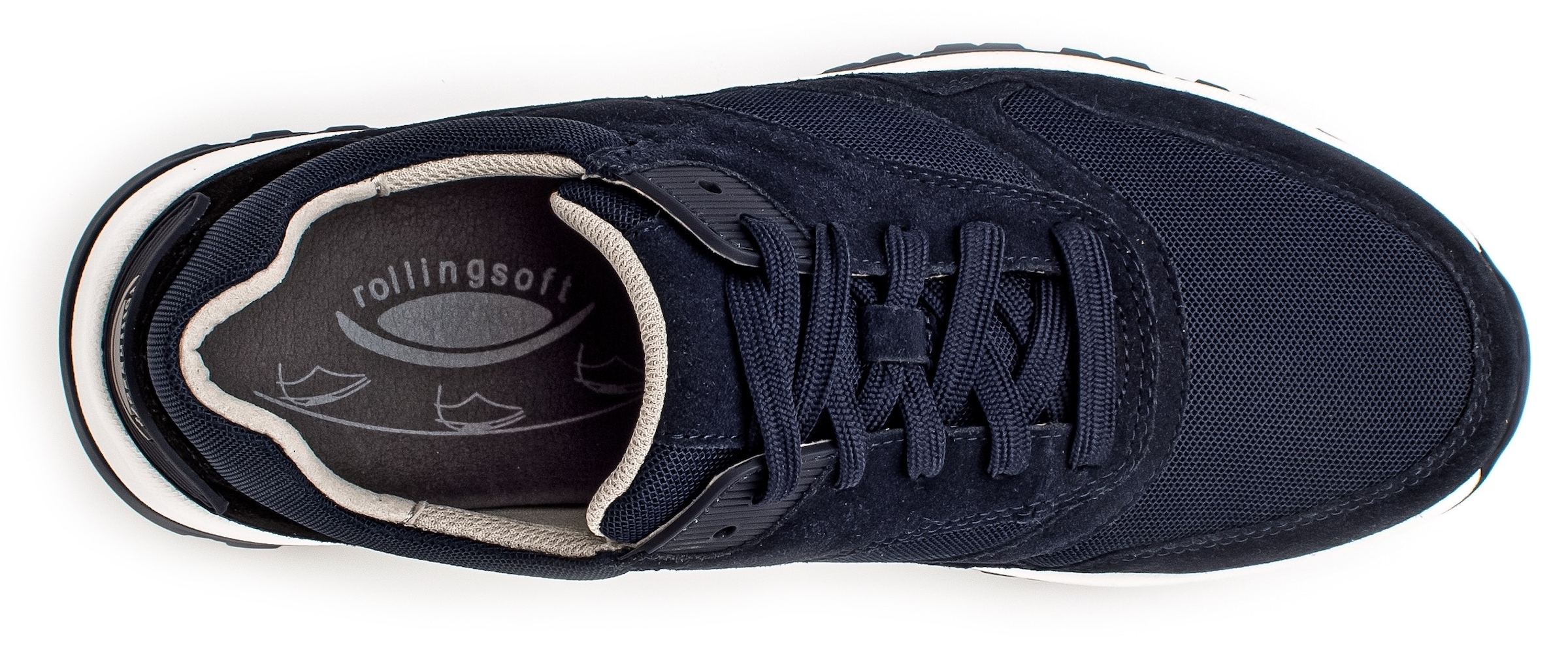 Gabor Rollingsoft Keilsneaker, Freizeitschuh, Halbschuh, Schnürschuh mit Wechselfussbett, Weite G