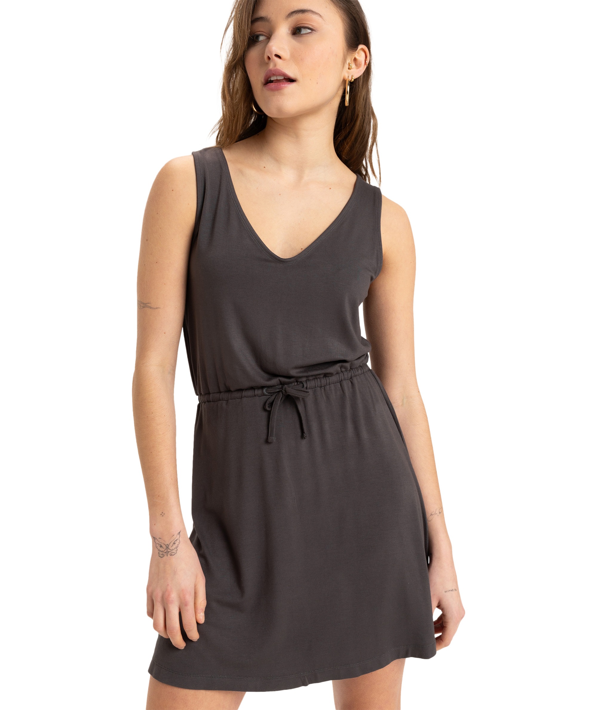Roxy Jerseykleid »LOW TIDES DRESHORT SLEEVE SOLID« aus Viskose und Elasthan, sportlicher Stil, elastisches Material