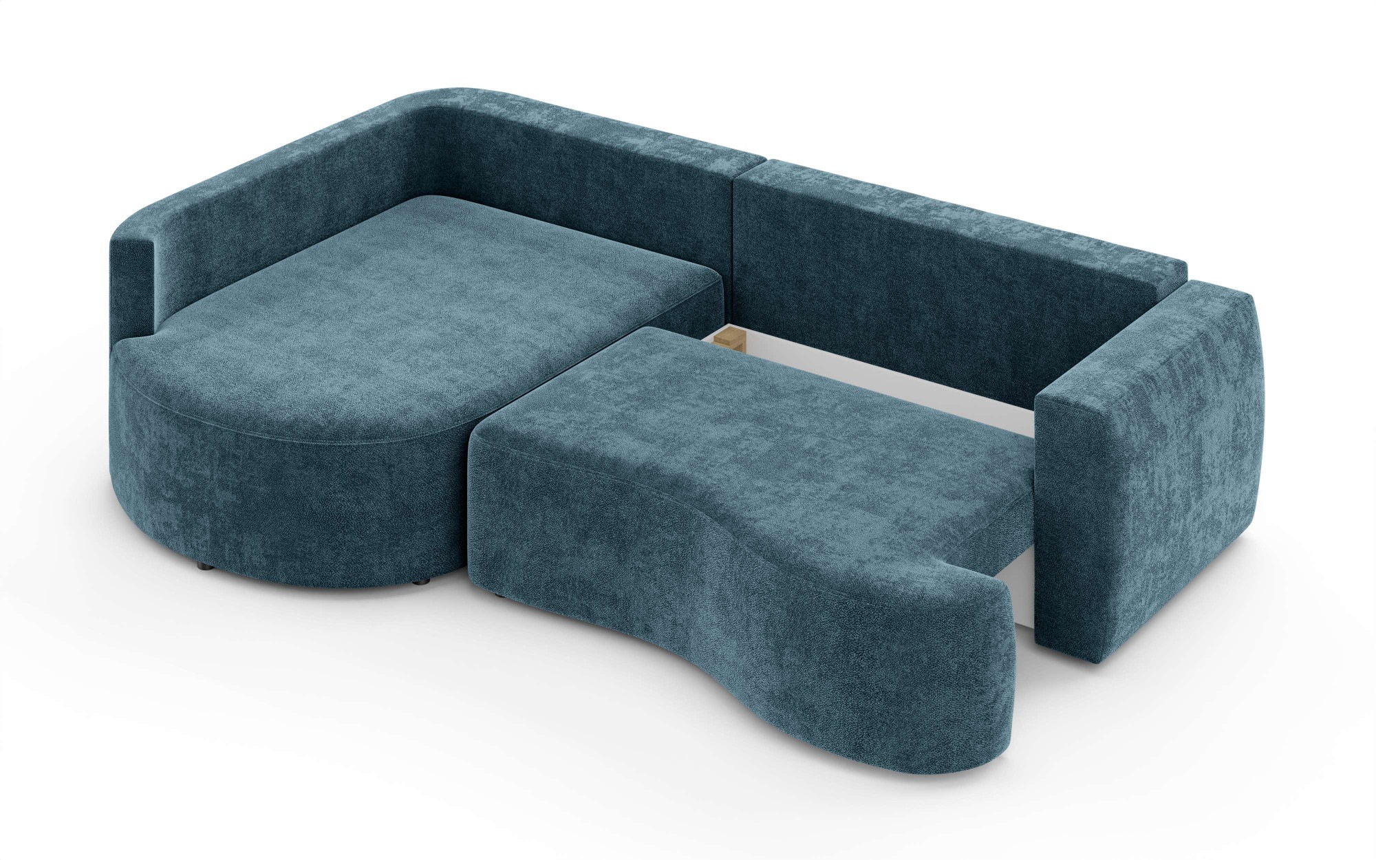 INOSIGN Ecksofa »Kahekili, Schlafsofa mit Bettkasten, Masse B/T/H: 255/181/90/ cm«, L-Form mit Wellenunterfederung, 7 Rückenkissen und 2 Zierkissen
