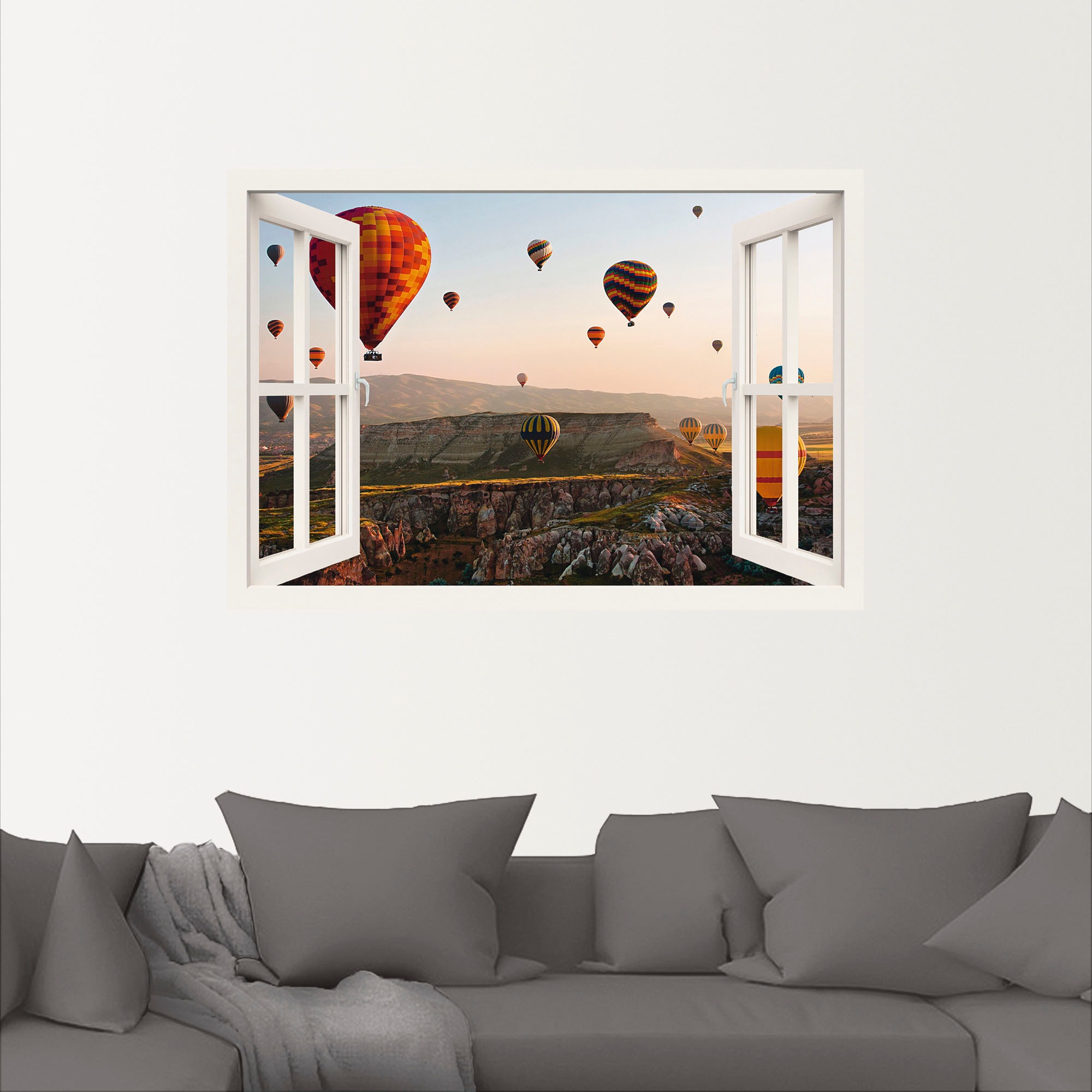 Artland Wandbild »Fensterblick Kappadokien Ballonfahrt«, Ballonfahren, (1 St.), als Poster, Wandaufkleber in verschied. Grössen