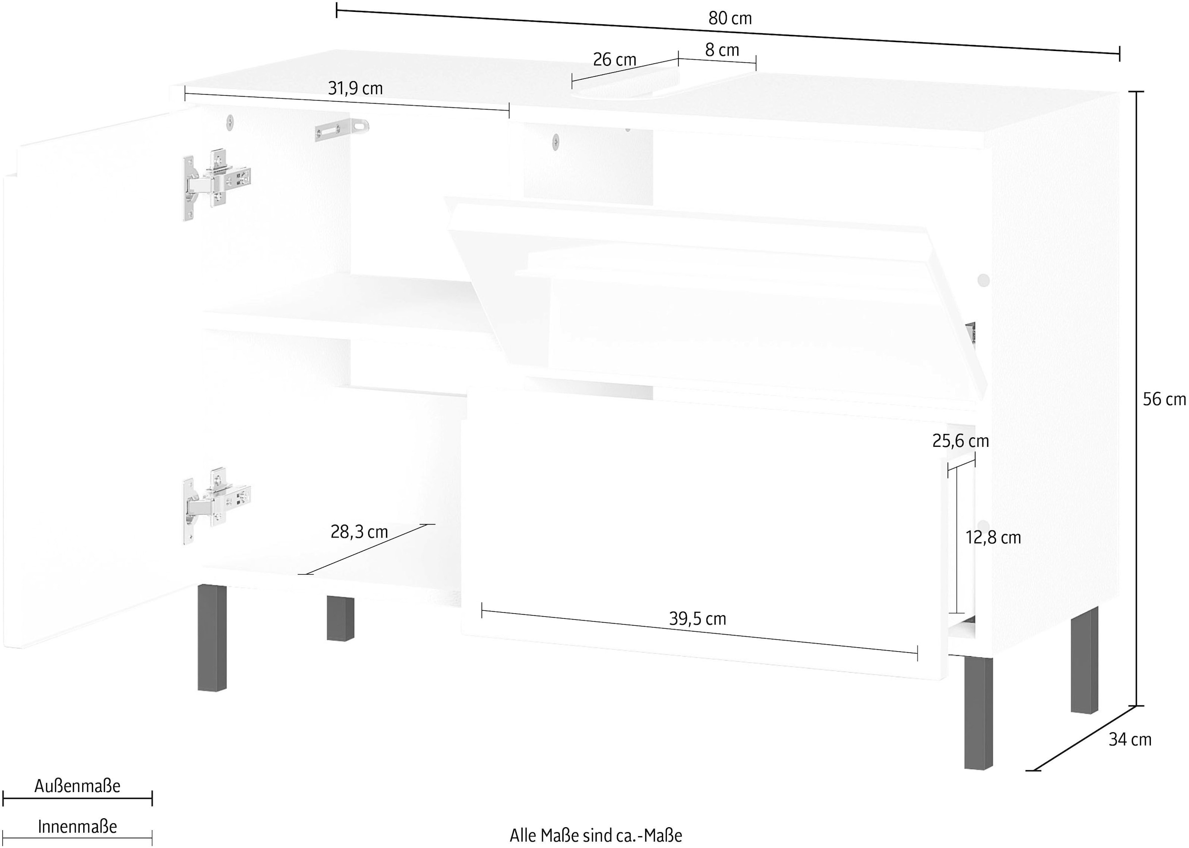 GERMANIA Waschbeckenunterschrank »Scantic«, Breite 80 cm, online Jelmoli-Versand Einlegeboden | verstellbarer kaufen Badezimmerschrank