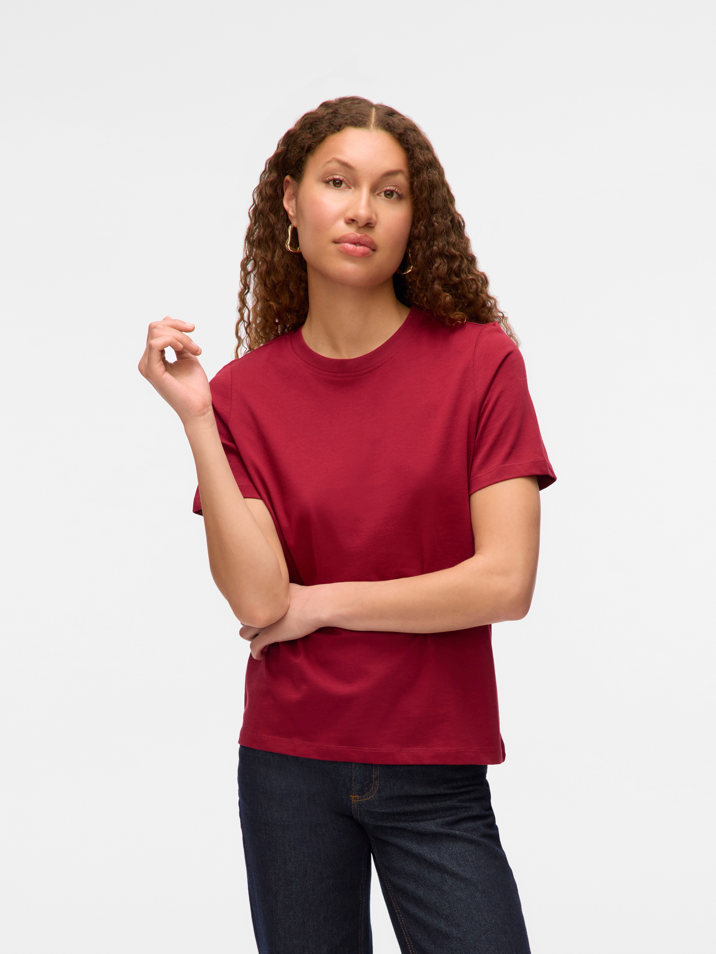 Vero Moda Kurzarmshirt »VMPAULINA SS T-SHIRT GA JRS NOOS« Baumwolle, regular fit