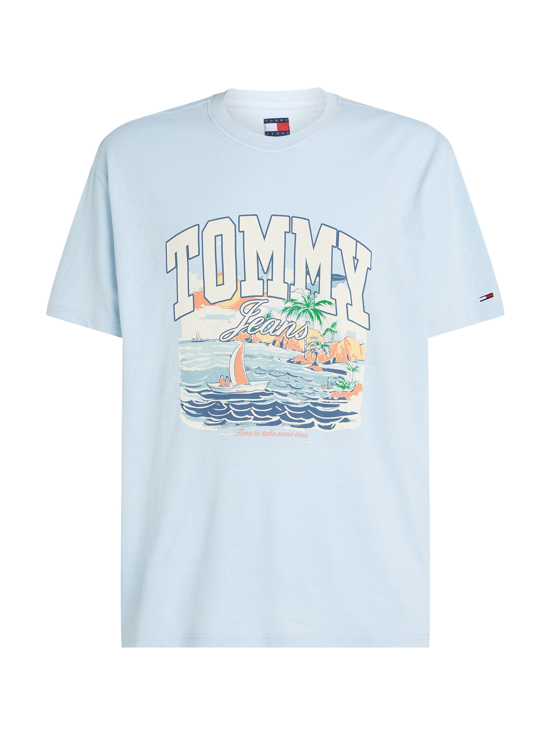 Tommy Jeans T-Shirt »TJM RLX ARCH SAILING SS TEE EXT«, mit grossem, mehrfarbigen Print auf der Brust